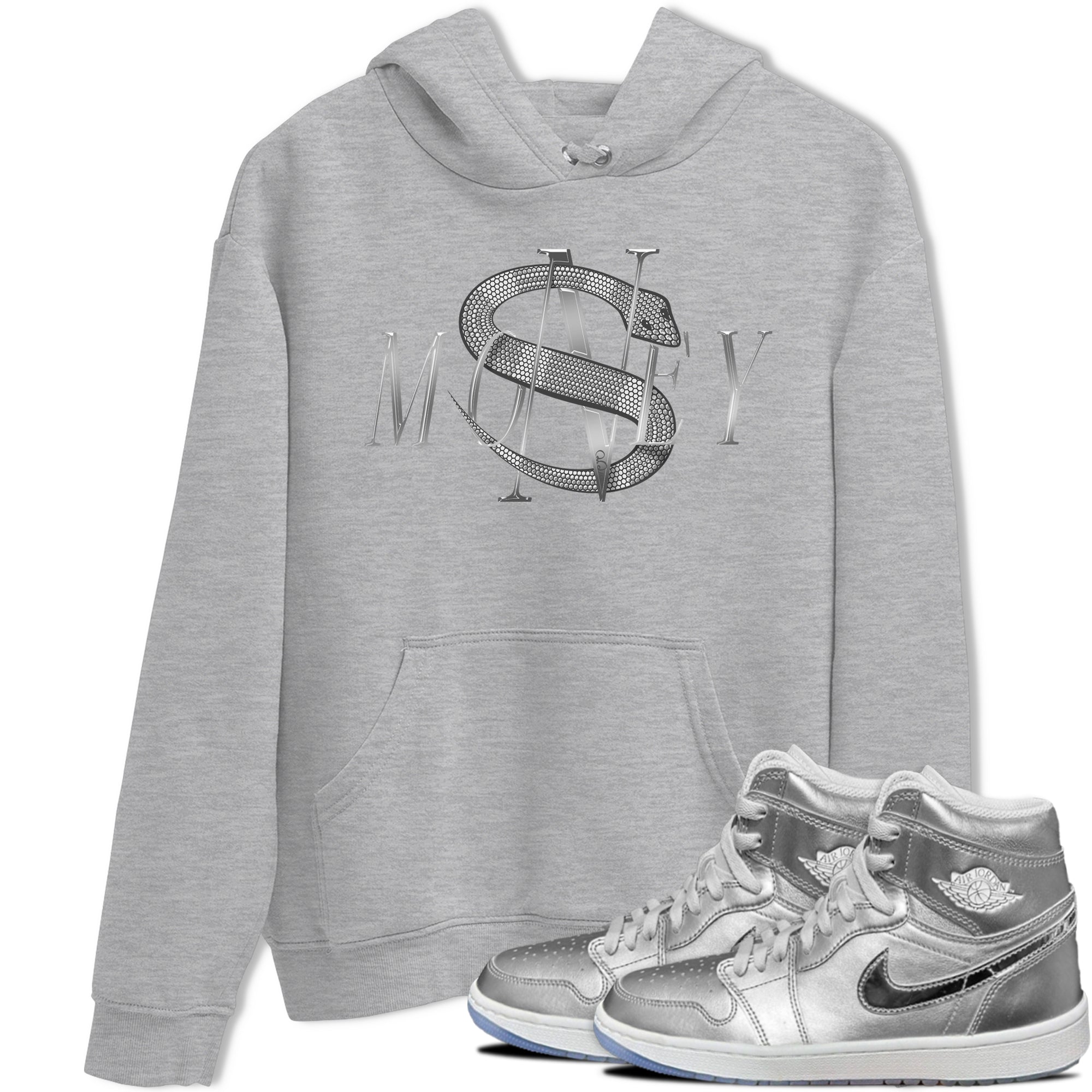 Air Jordan 1 Gift Giving shirt to match jordans Money Snake sneaker tees  Metal tees AJ1 Gift Giving Drip Gear Zone Unisex Heather Grey 1 T-Shirt