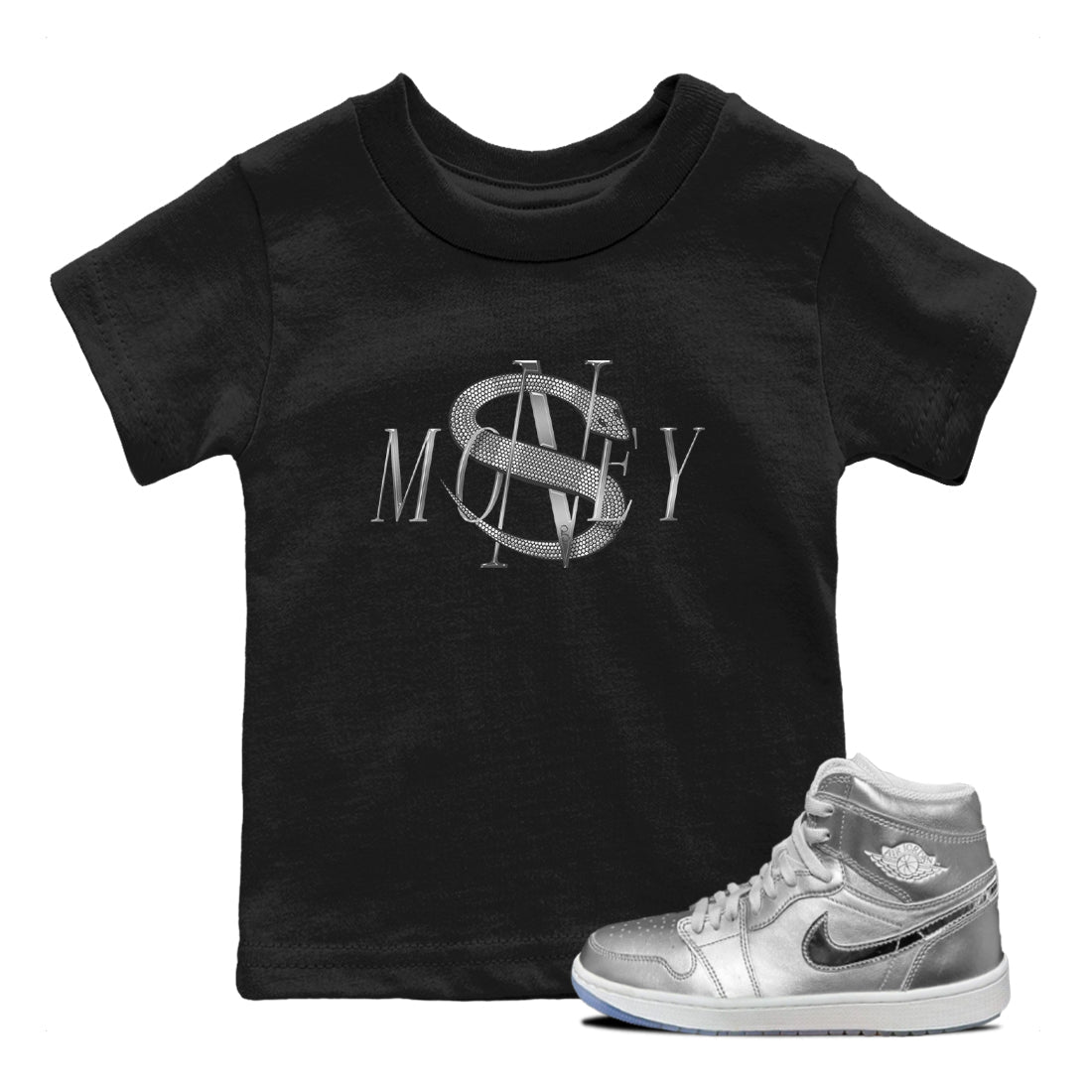 Air Jordan 1 Gift Giving shirt to match jordans Money Snake sneaker tees  Metal tees AJ1 Gift Giving Drip Gear Zone Baby Toddler Black 1 T-Shirt