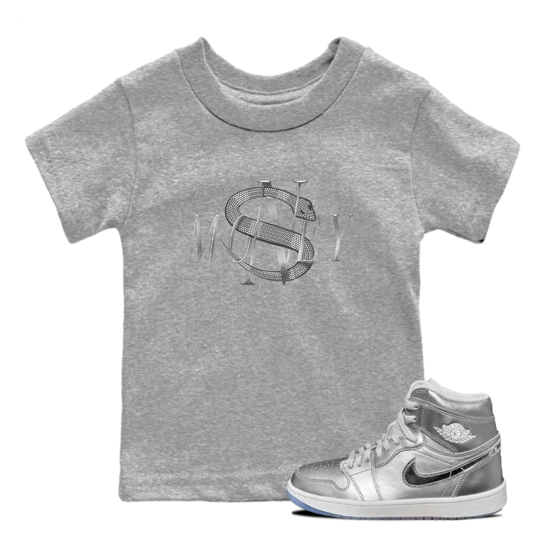 Air Jordan 1 Gift Giving shirt to match jordans Money Snake sneaker tees  Metal tees AJ1 Gift Giving Drip Gear Zone Baby Toddler Heather Grey 1 T-Shirt