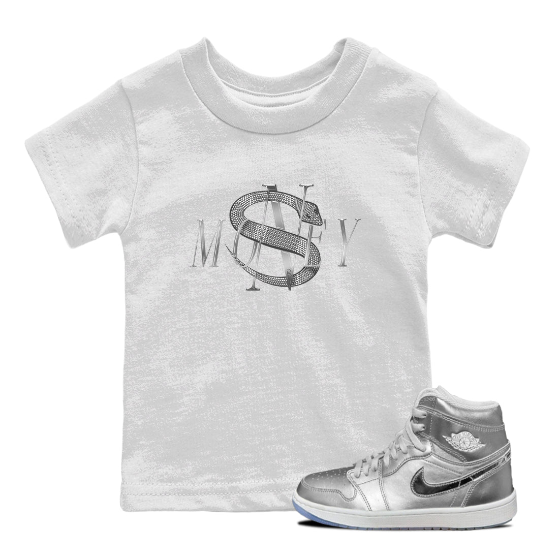 Air Jordan 1 Gift Giving shirt to match jordans Money Snake sneaker tees  Metal tees AJ1 Gift Giving Drip Gear Zone Baby Toddler White 1 T-Shirt