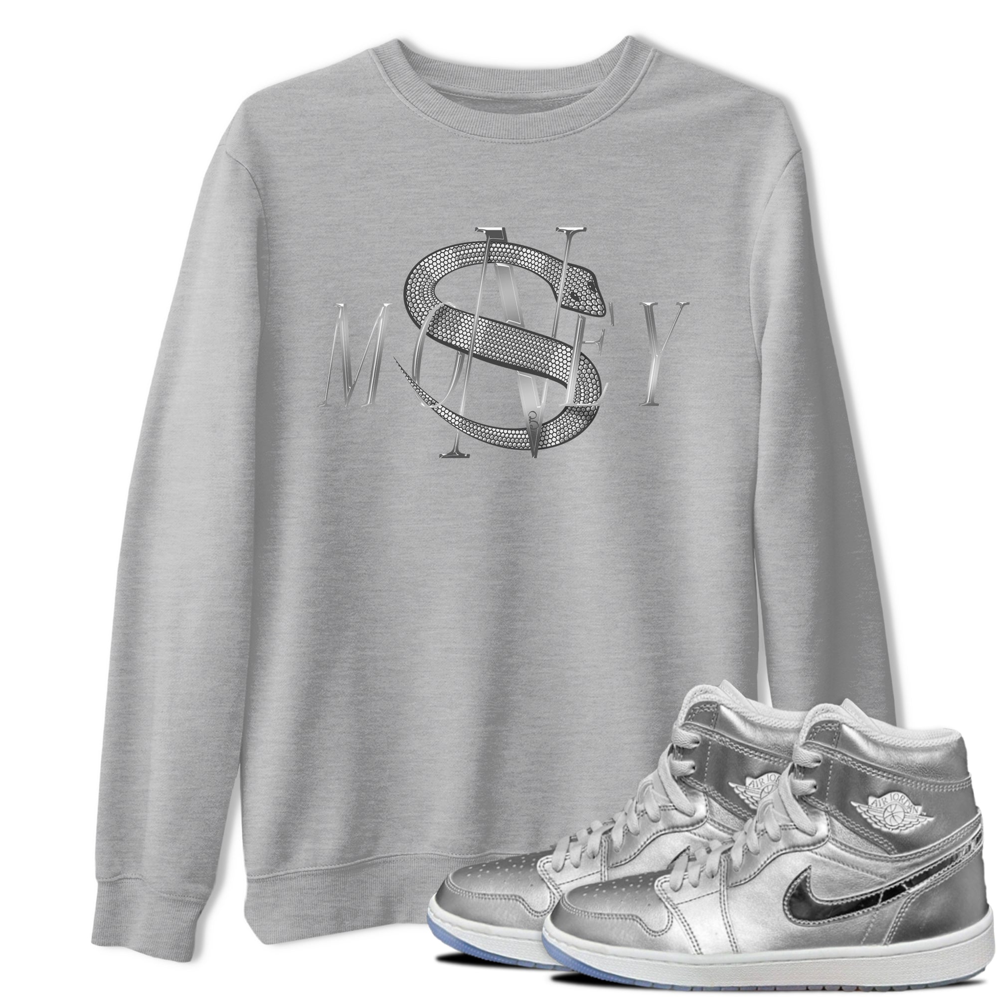 Air Jordan 1 Gift Giving shirt to match jordans Money Snake sneaker tees  Metal tees AJ1 Gift Giving Drip Gear Zone Unisex Heather Grey 1 T-Shirt