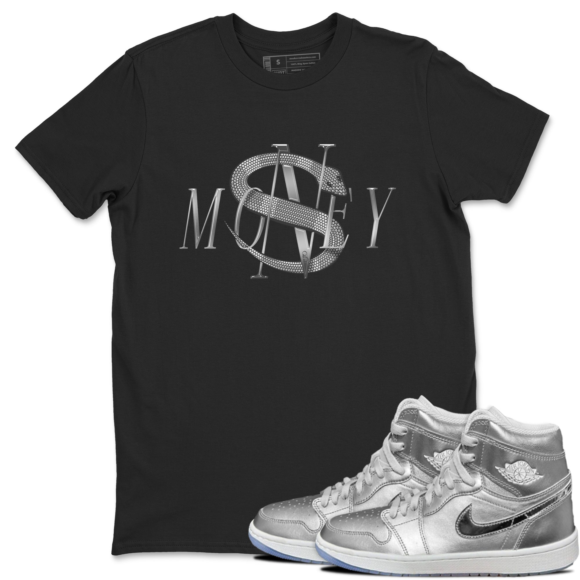 Air Jordan 1 Gift Giving shirt to match jordans Money Snake sneaker tees  Metal tees AJ1 Gift Giving Drip Gear Zone Unisex Black 1 T-Shirt