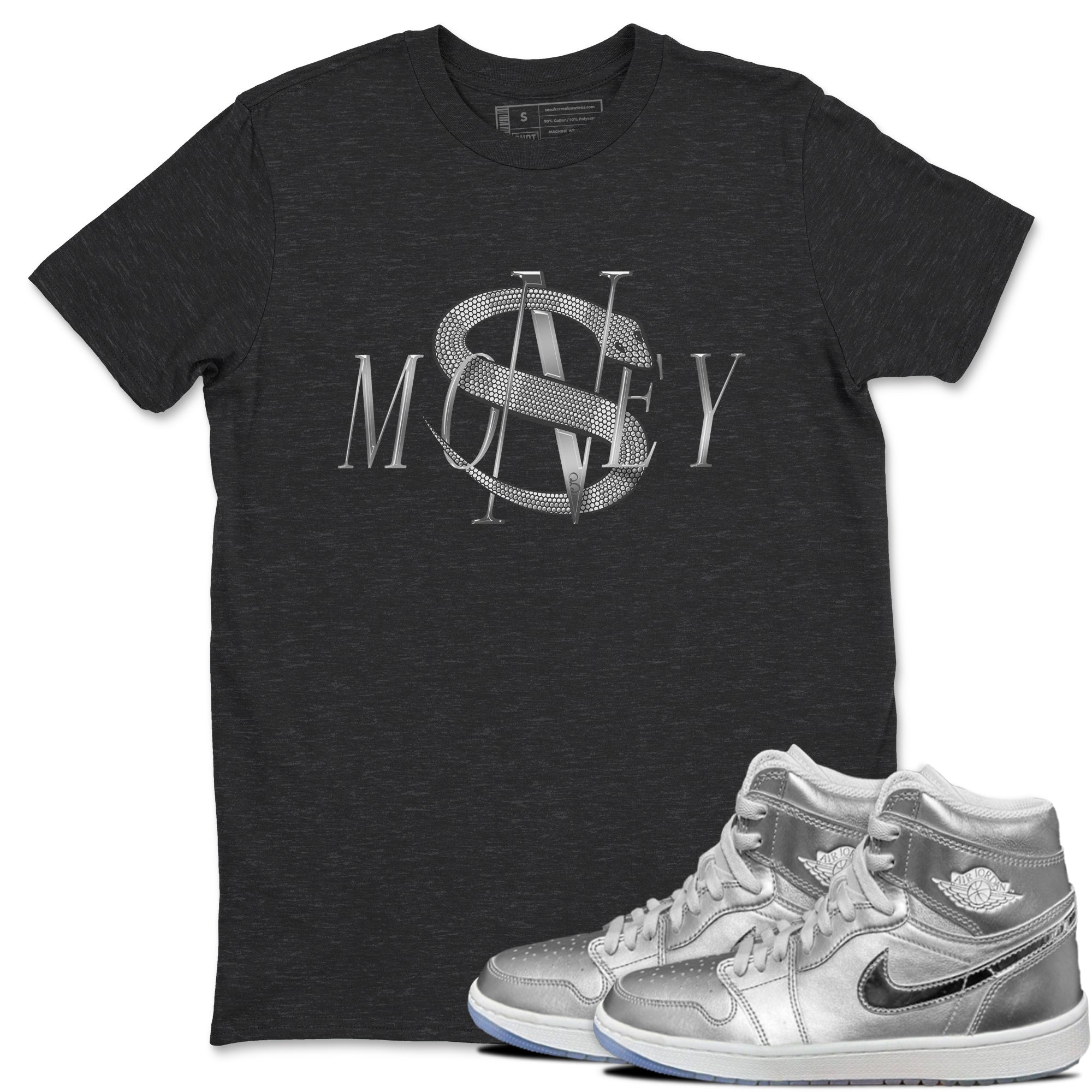 Air Jordan 1 Gift Giving shirt to match jordans Money Snake sneaker tees  Metal tees AJ1 Gift Giving Drip Gear Zone Unisex Charcoal Heather 1 T-Shirt