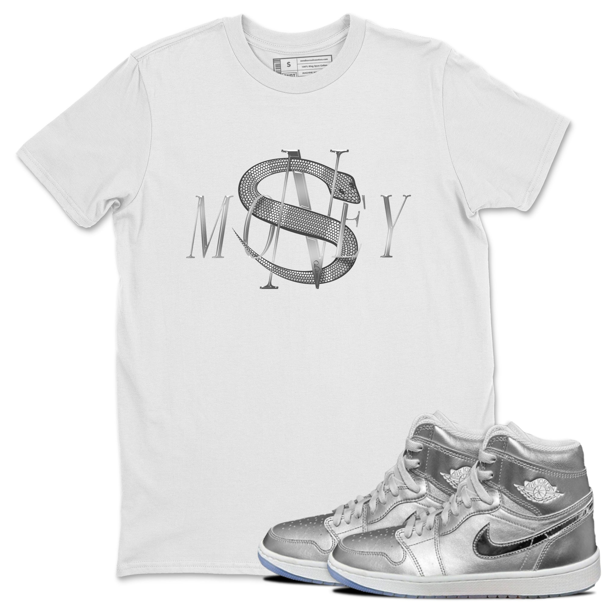Air Jordan 1 Gift Giving shirt to match jordans Money Snake sneaker tees  Metal tees AJ1 Gift Giving Drip Gear Zone Unisex White 1 T-Shirt