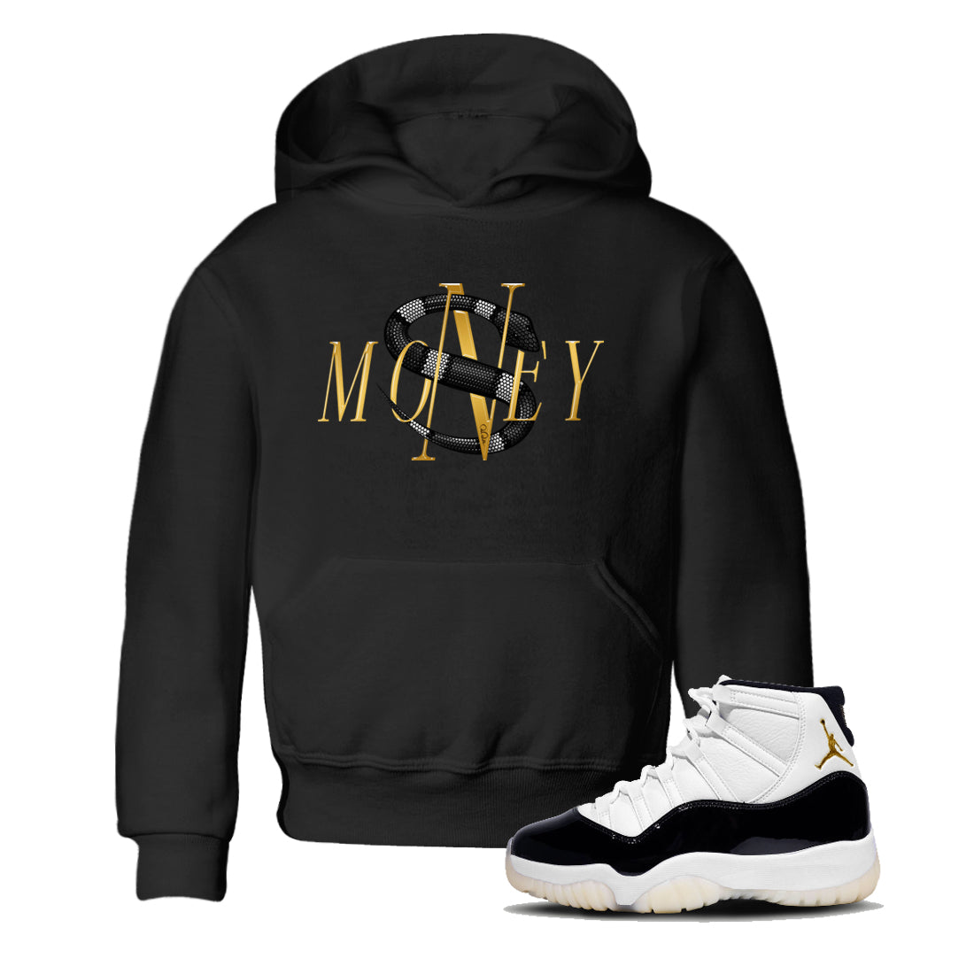 Air Jordan 11 Gratitude shirt to match jordans Money Snake sneaker tees AJ11 Gratitude Drip Gear Zone Baby Toddler Black 1 T-Shirt