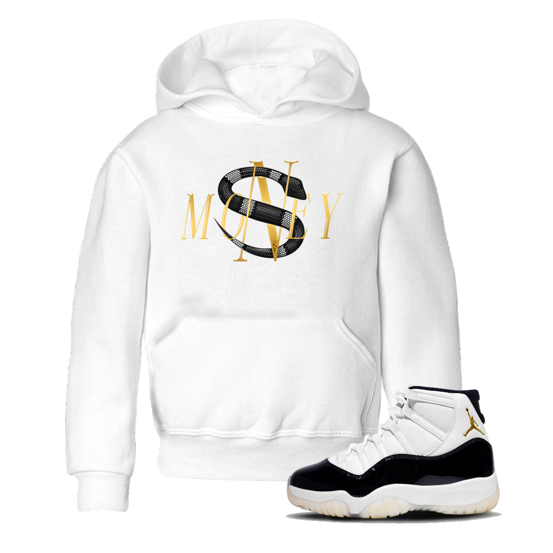 Air Jordan 11 Gratitude shirt to match jordans Money Snake sneaker tees AJ11 Gratitude Drip Gear Zone Baby Toddler White 1 T-Shirt
