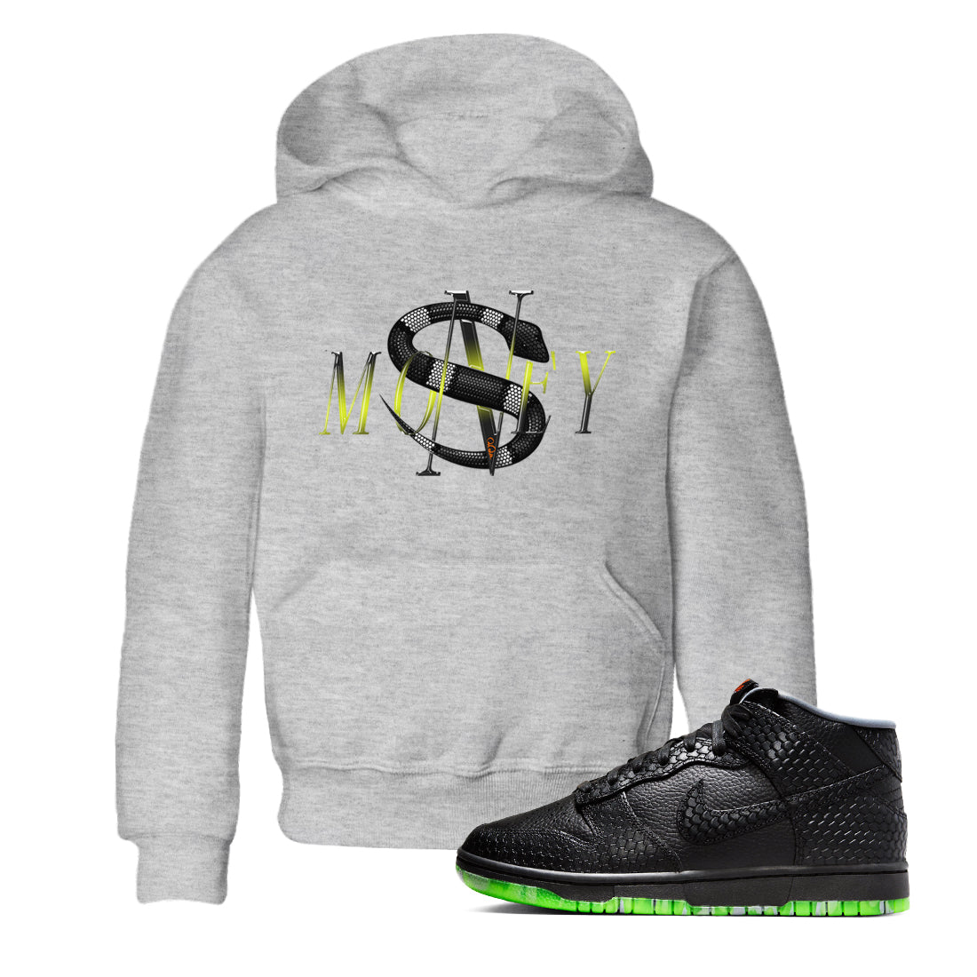 Dunk Halloween shirt to match jordans Money Snake sneaker tees Halloween Night NikeDunk Halloween Drip Gear Zone Baby Toddler Heather Grey 1 T-Shirt