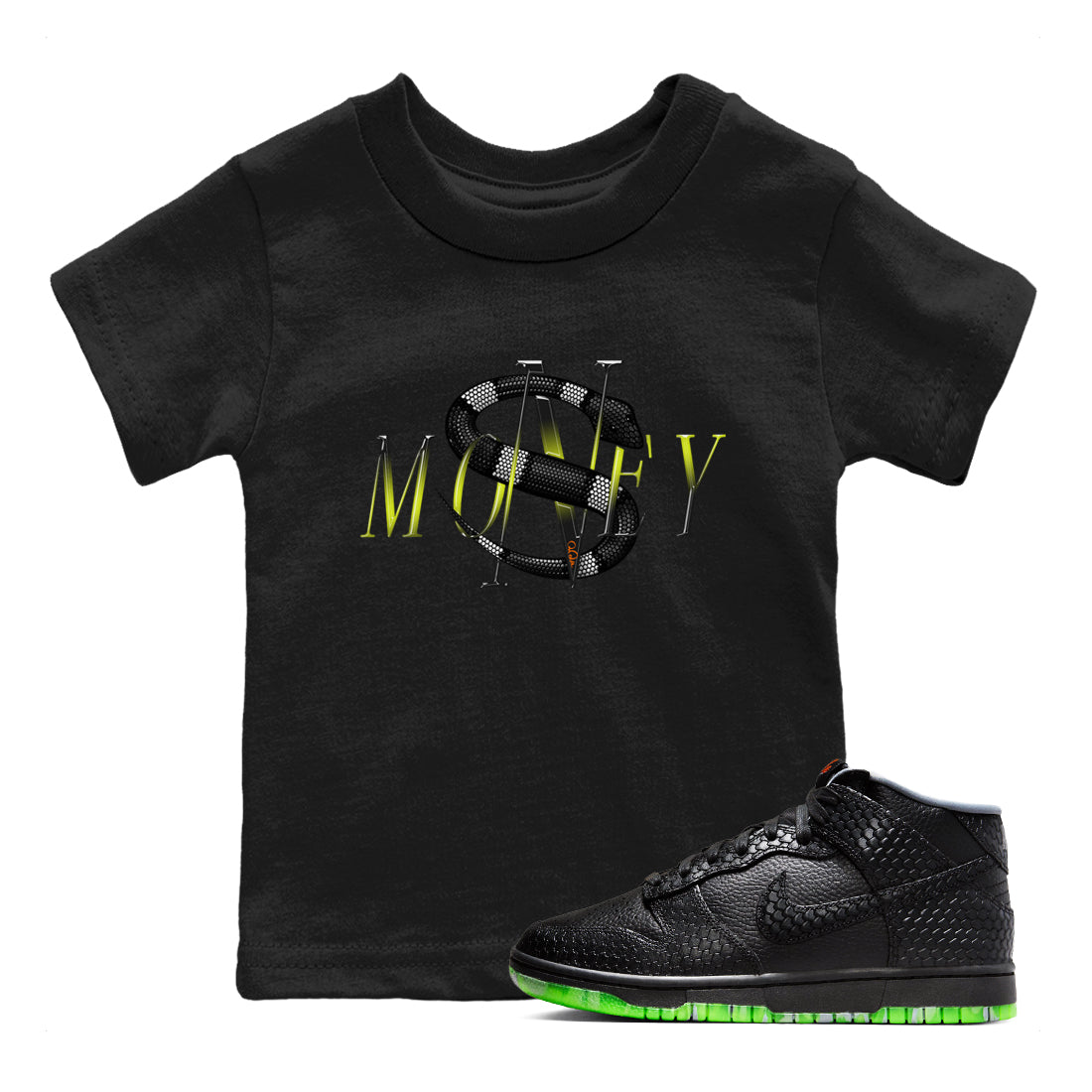 Dunk Halloween shirt to match jordans Money Snake sneaker tees Halloween Night NikeDunk Halloween Drip Gear Zone Baby Toddler Black 1 T-Shirt