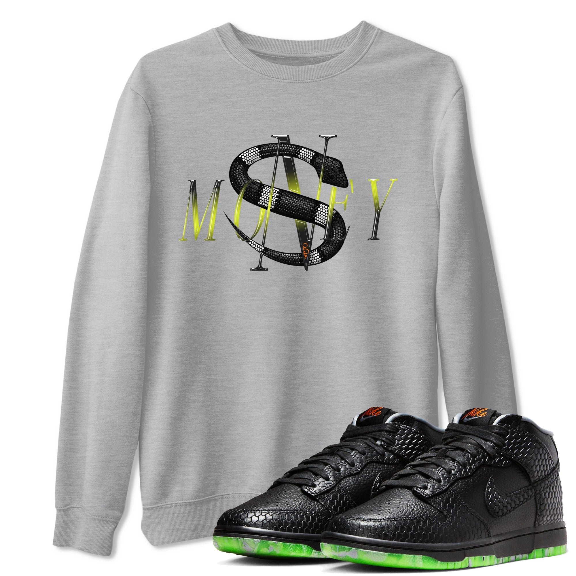 Dunk Halloween shirt to match jordans Money Snake sneaker tees Halloween Night NikeDunk Halloween Drip Gear Zone Unisex Heather Grey 1 T-Shirt