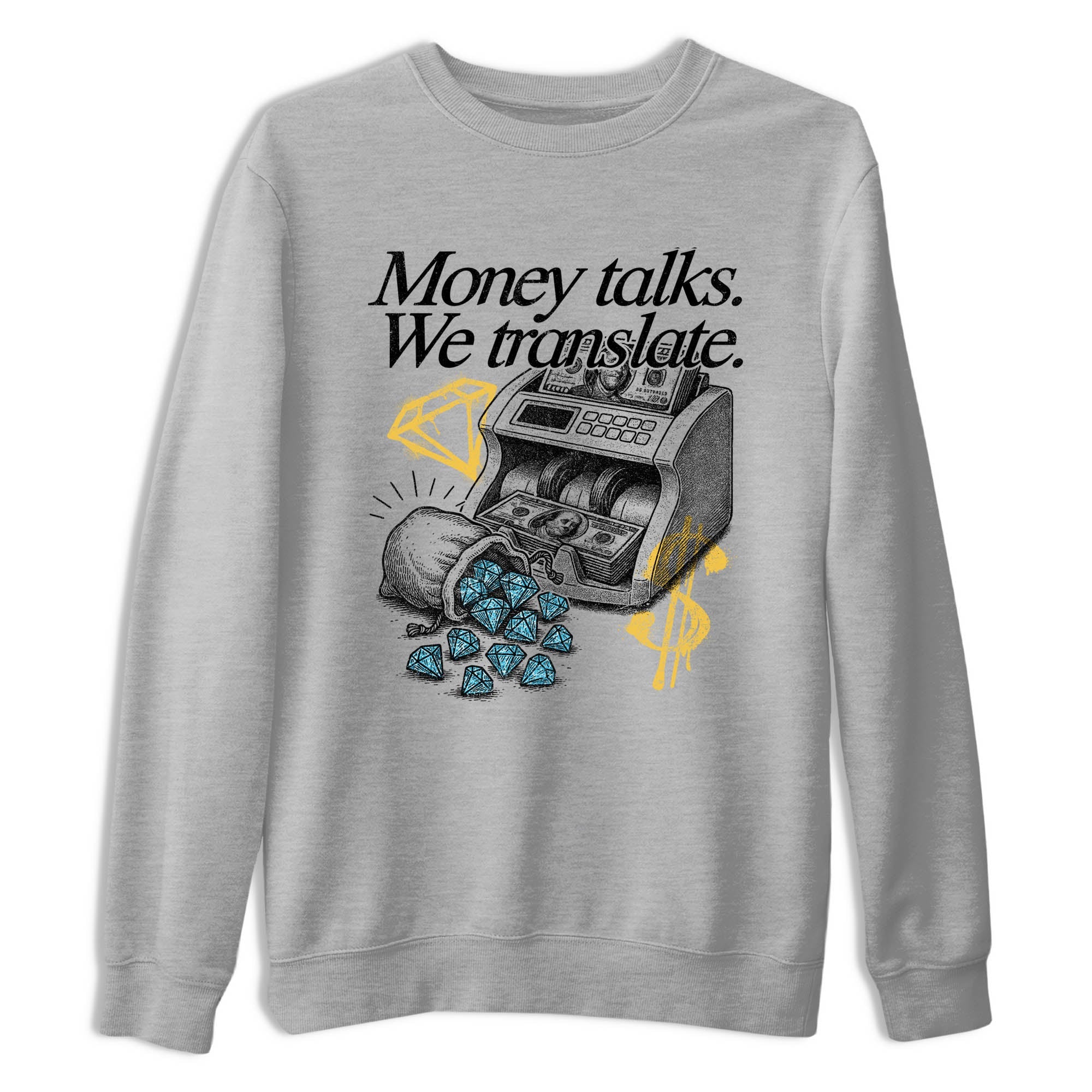 Sneaker Threads  Sneaker Tees To Match Air Jordan 11 Retro Gamma  Money Talks We Translate Graphic Tee Heather Grey 2. Perfect for Jordan releases 2025 colorways.