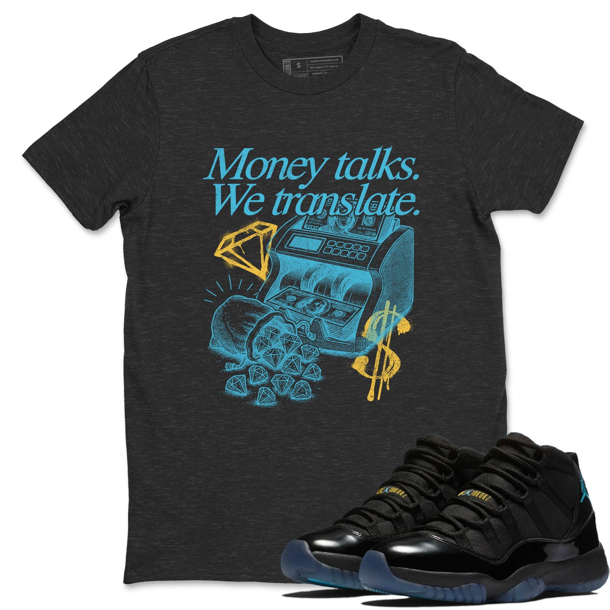 Sneaker Threads  Sneaker Tees To Match Air Jordan 11 Retro Gamma  Money Talks We Translate Graphic Tee Charcoal Heather 1. Perfect for Jordan releases 2025 colorways.