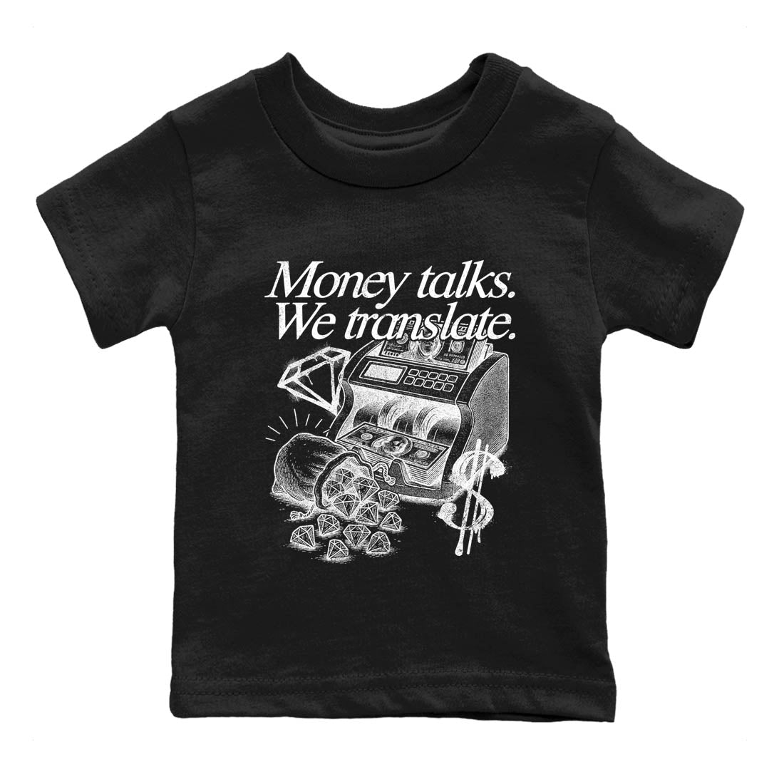 Sneaker Threads  Sneaker Tees To Match Air Jordan 4 Black Cat  Money Talks We Translate Youth Graphic Tee Black 2. Perfect for Jordan releases 2025 colorways.