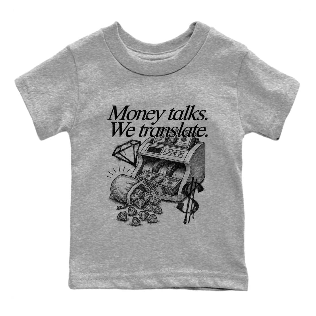 Sneaker Threads  Sneaker Tees To Match Air Jordan 4 Black Cat  Money Talks We Translate Youth Graphic Tee Heather Grey 2. Perfect for Jordan releases 2025 colorways.