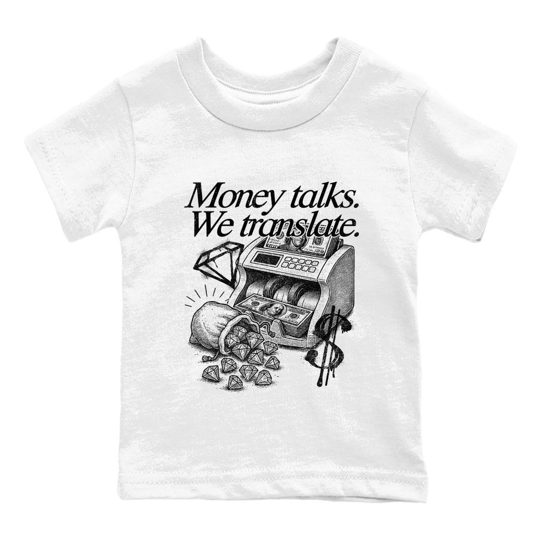 Sneaker Threads  Sneaker Tees To Match Air Jordan 4 Black Cat  Money Talks We Translate Youth Graphic Tee White 2. Perfect for Jordan releases 2025 colorways.