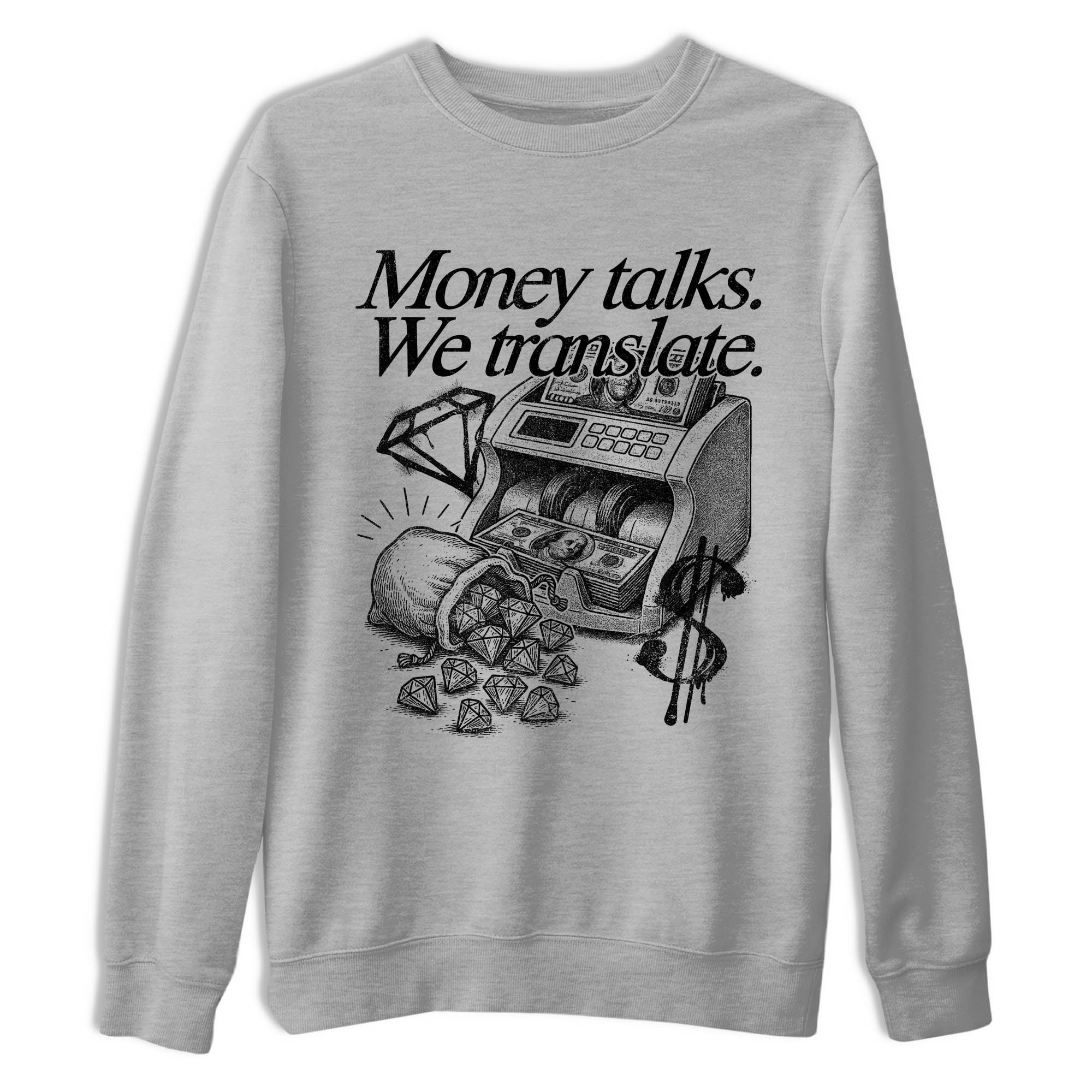Sneaker Threads  Sneaker Tees To Match Air Jordan 4 Black Cat  Money Talks We Translate Graphic Tee Heather Grey 2. Perfect for Jordan releases 2025 colorways.