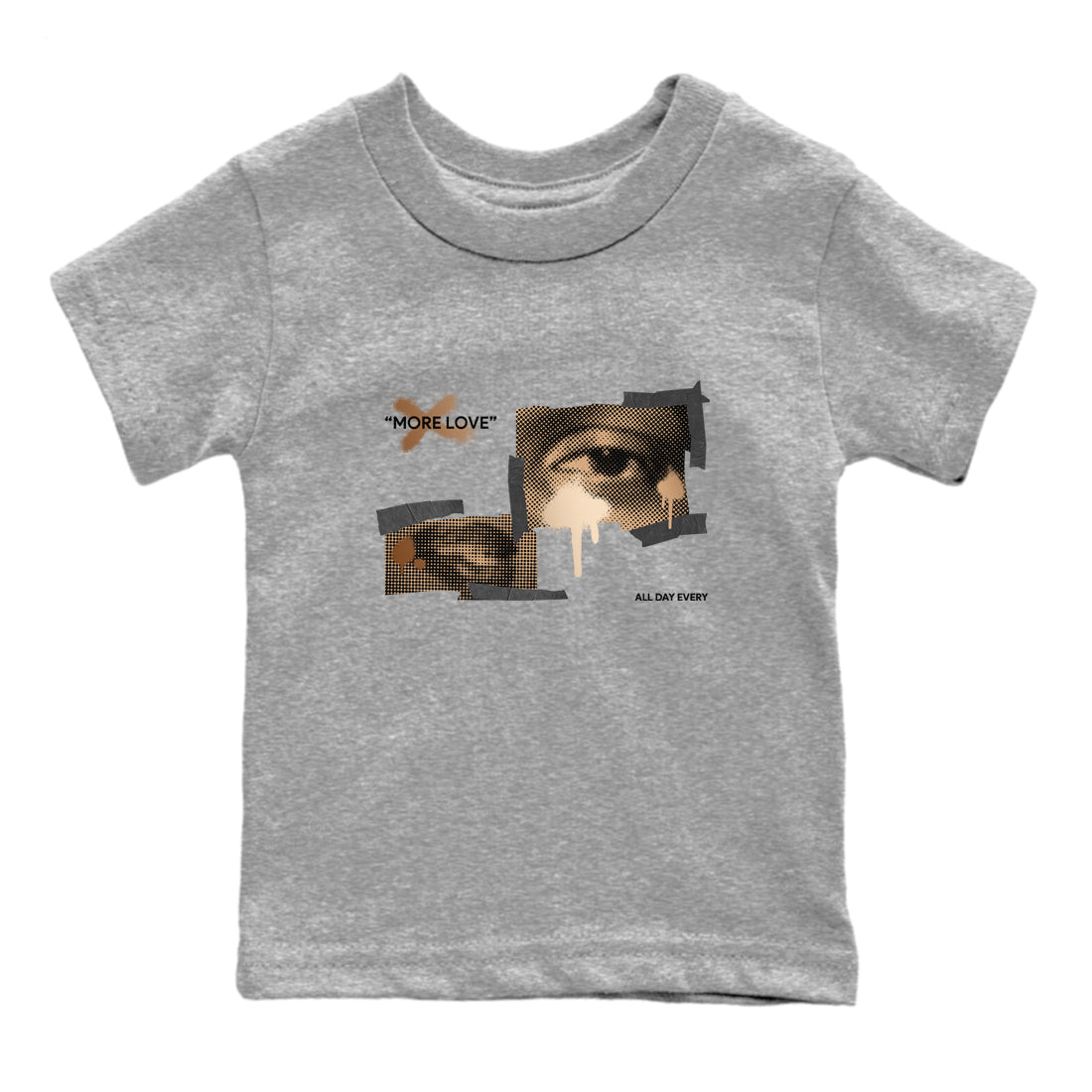 Foams One Metallic Copper shirts to match jordans More Love sneaker match tees Air Foamposite One Metallic Copper match shoes to clothes Drip Gear Zone Youth Baby Heather Grey 2 tee