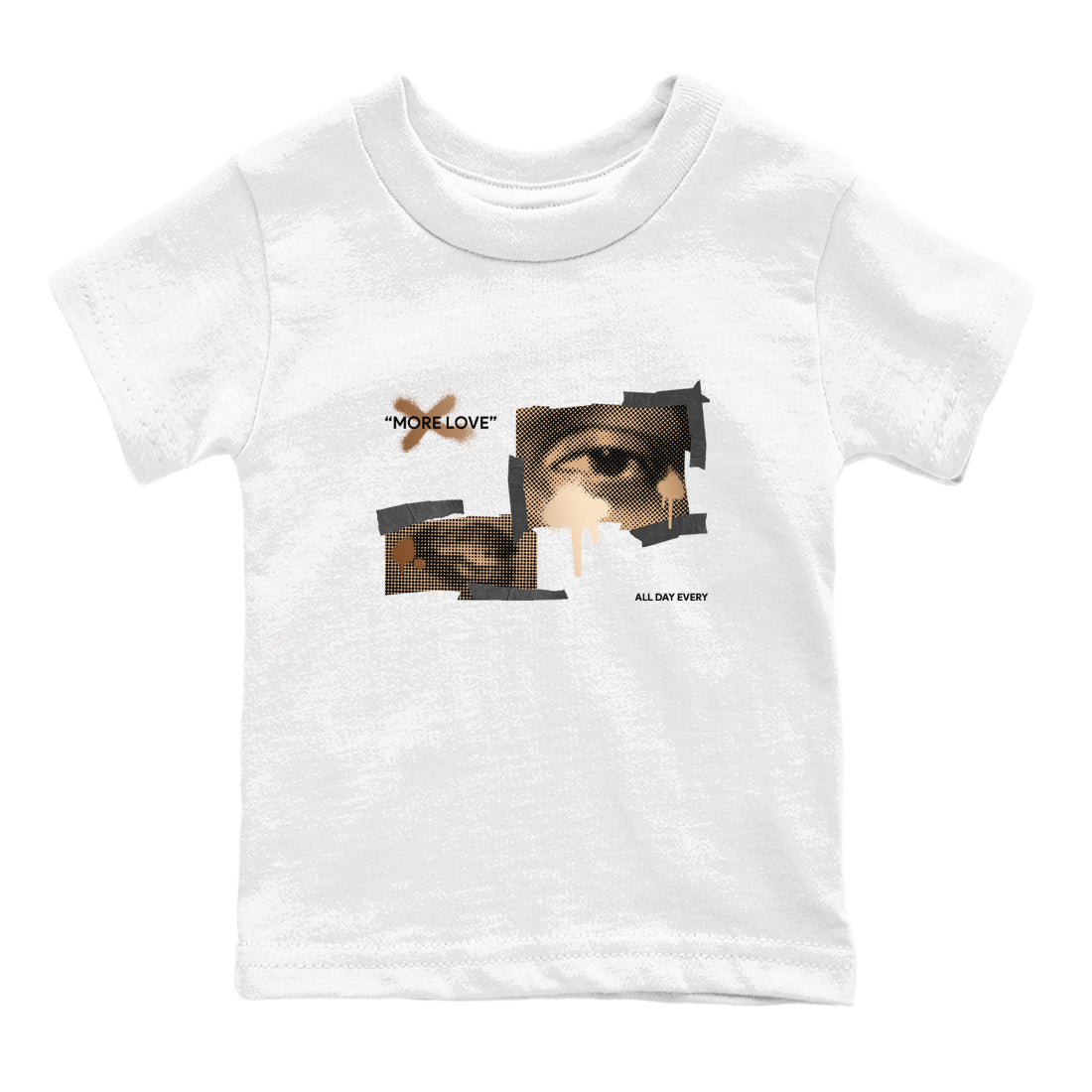 Foams One Metallic Copper shirts to match jordans More Love sneaker match tees Air Foamposite One Metallic Copper match shoes to clothes Drip Gear Zone Youth Baby White 2 tee