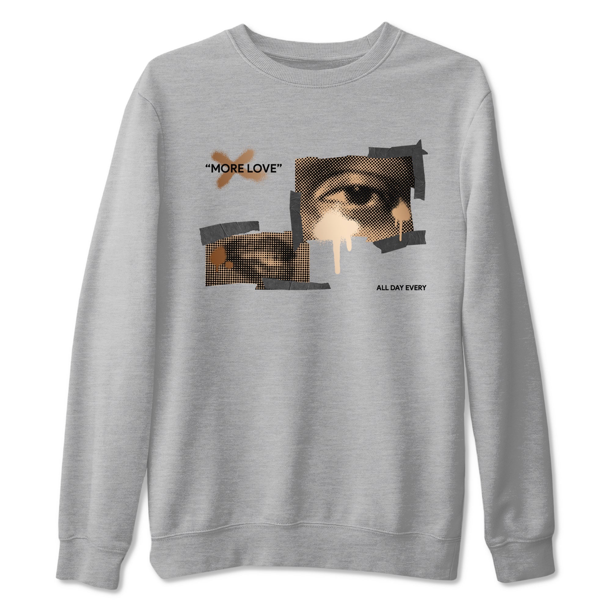 Foams One Metallic Copper shirts to match jordans More Love sneaker match tees Air Foamposite One Metallic Copper match shoes to clothes Drip Gear Zone unisex cotton Heather Grey 2 shirts