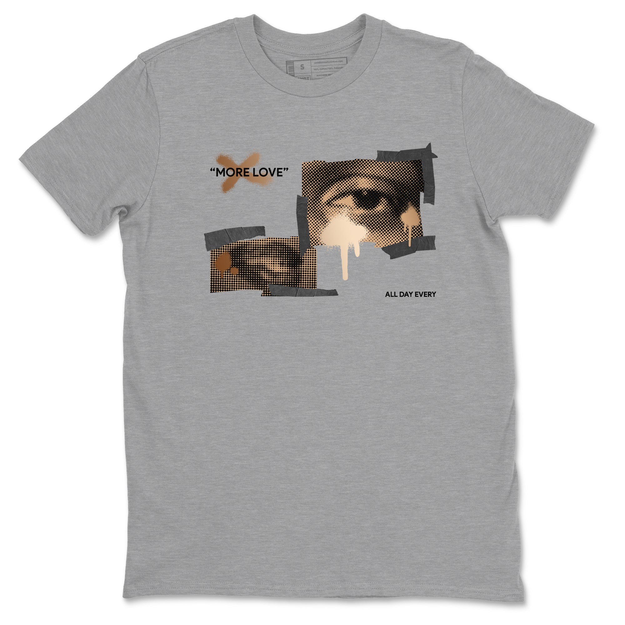 Foams One Metallic Copper shirts to match jordans More Love sneaker match tees Air Foamposite One Metallic Copper match shoes to clothes Drip Gear Zone unisex cotton Heather Grey 2 shirts