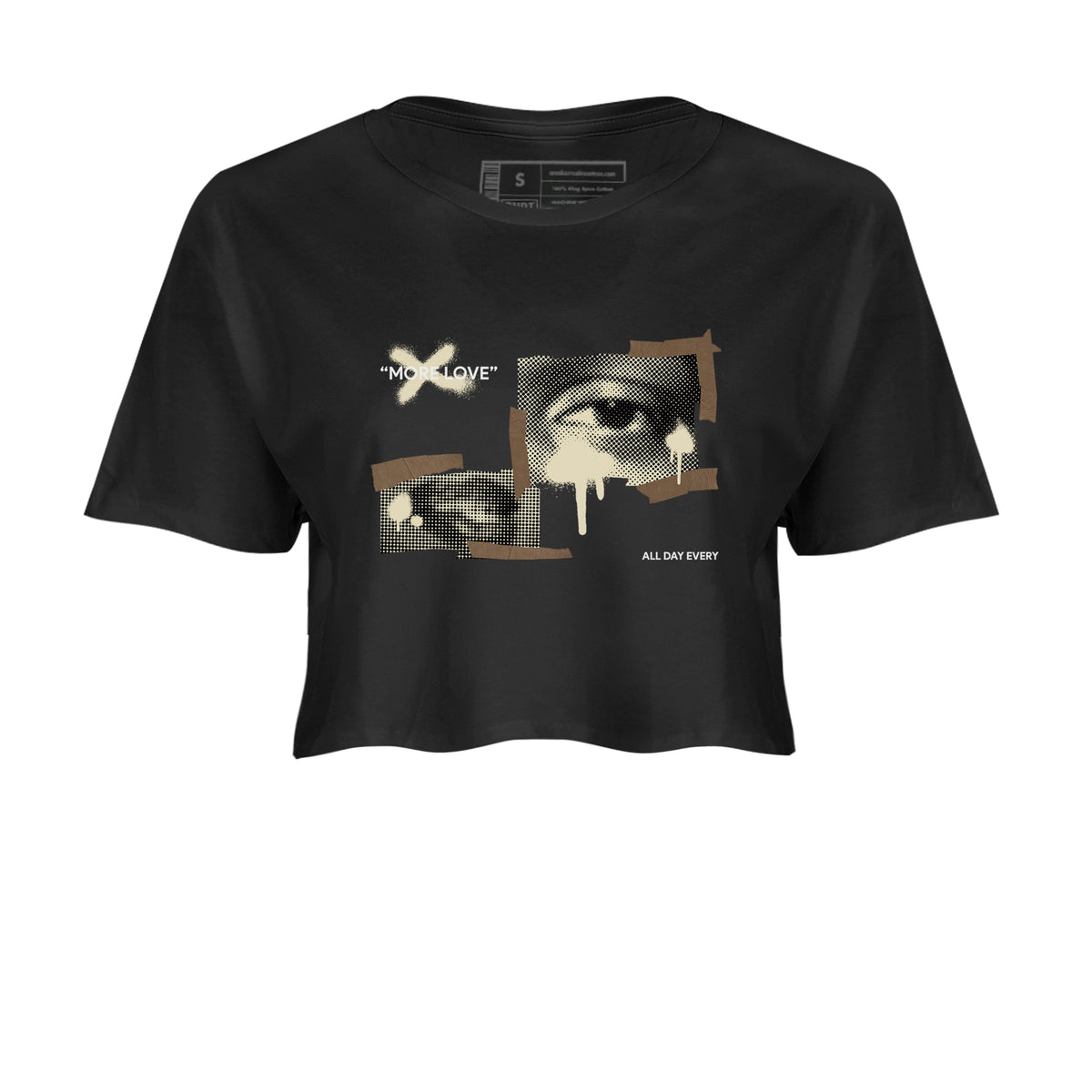 1s Low OG Mocha shirts to match jordans More Love sneaker match tees Air Jordan 1 Mocha match shoes to clothes Drip Gear Zone unisex cotton Black 2 crop tee