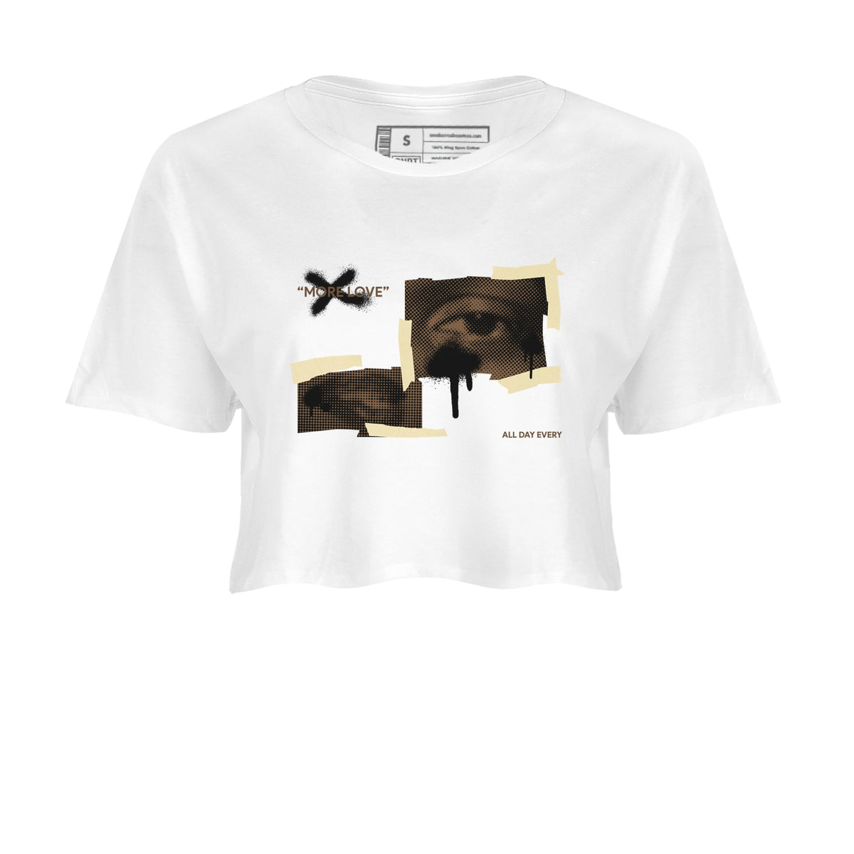 1s Low OG Mocha shirts to match jordans More Love sneaker match tees Air Jordan 1 Mocha match shoes to clothes Drip Gear Zone unisex cotton White 2 crop tee