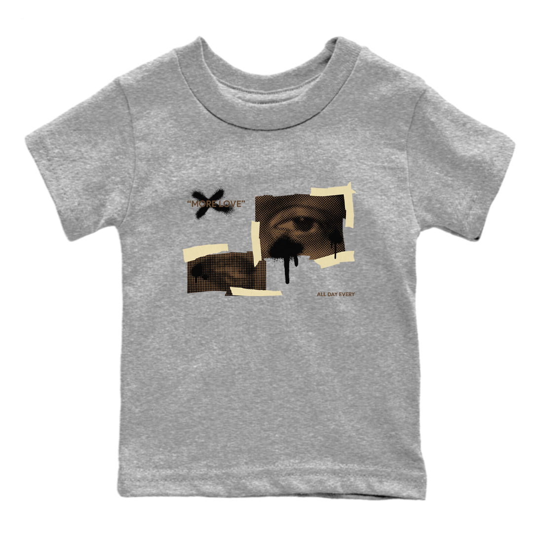 1s Low OG Mocha shirts to match jordans More Love sneaker match tees Air Jordan 1 Mocha match shoes to clothes Drip Gear Zone Youth Baby Heather Grey 2 tee