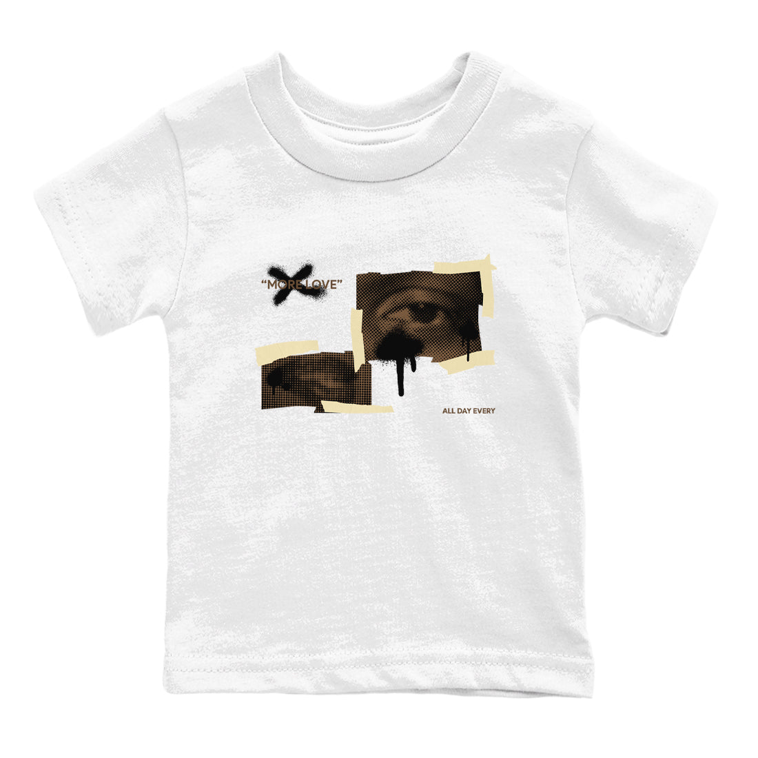 1s Low OG Mocha shirts to match jordans More Love sneaker match tees Air Jordan 1 Mocha match shoes to clothes Drip Gear Zone Youth Baby White 2 tee