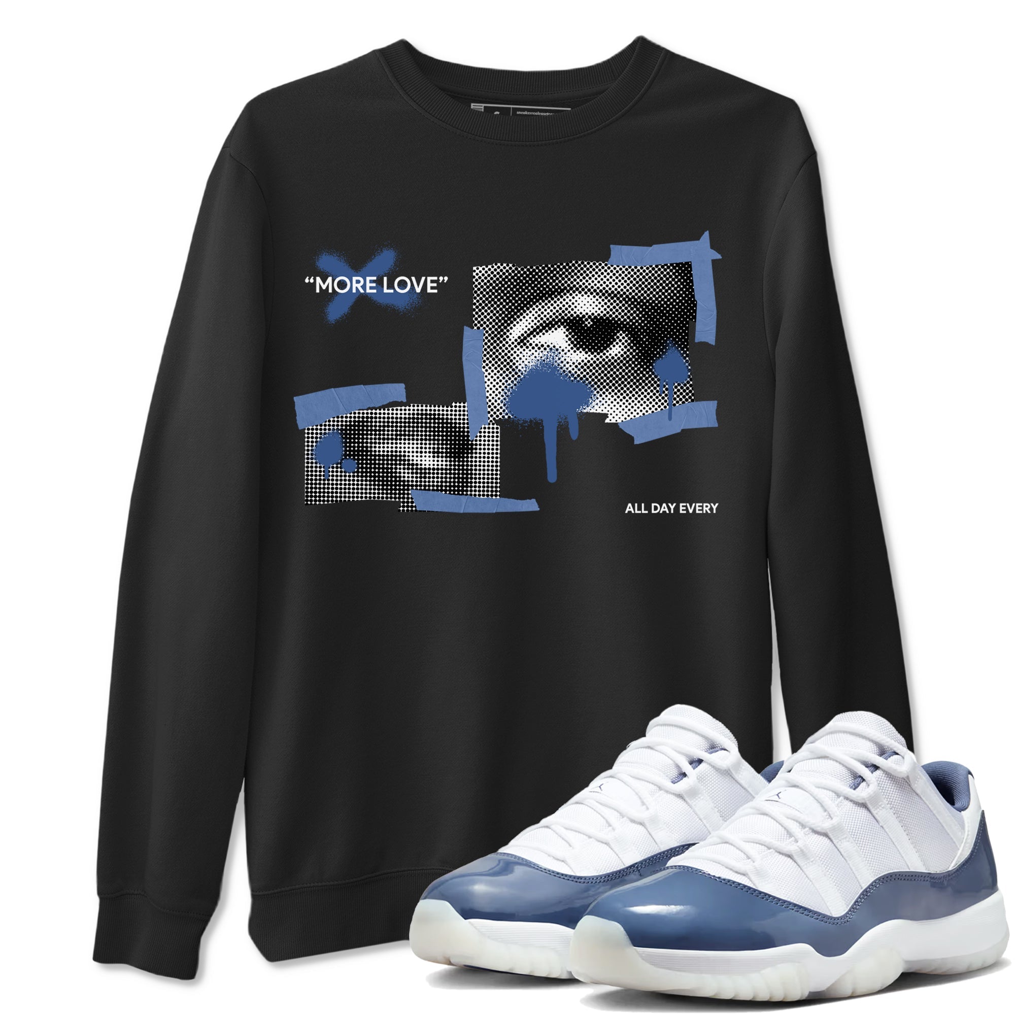 11s Diffused Blue Shirts To Match Jordans More Love sneaker match tees Air Jordan 11 Diffused Blue Tee Drip Gear Zone unisex cotton Black 1 crew neck shirts
