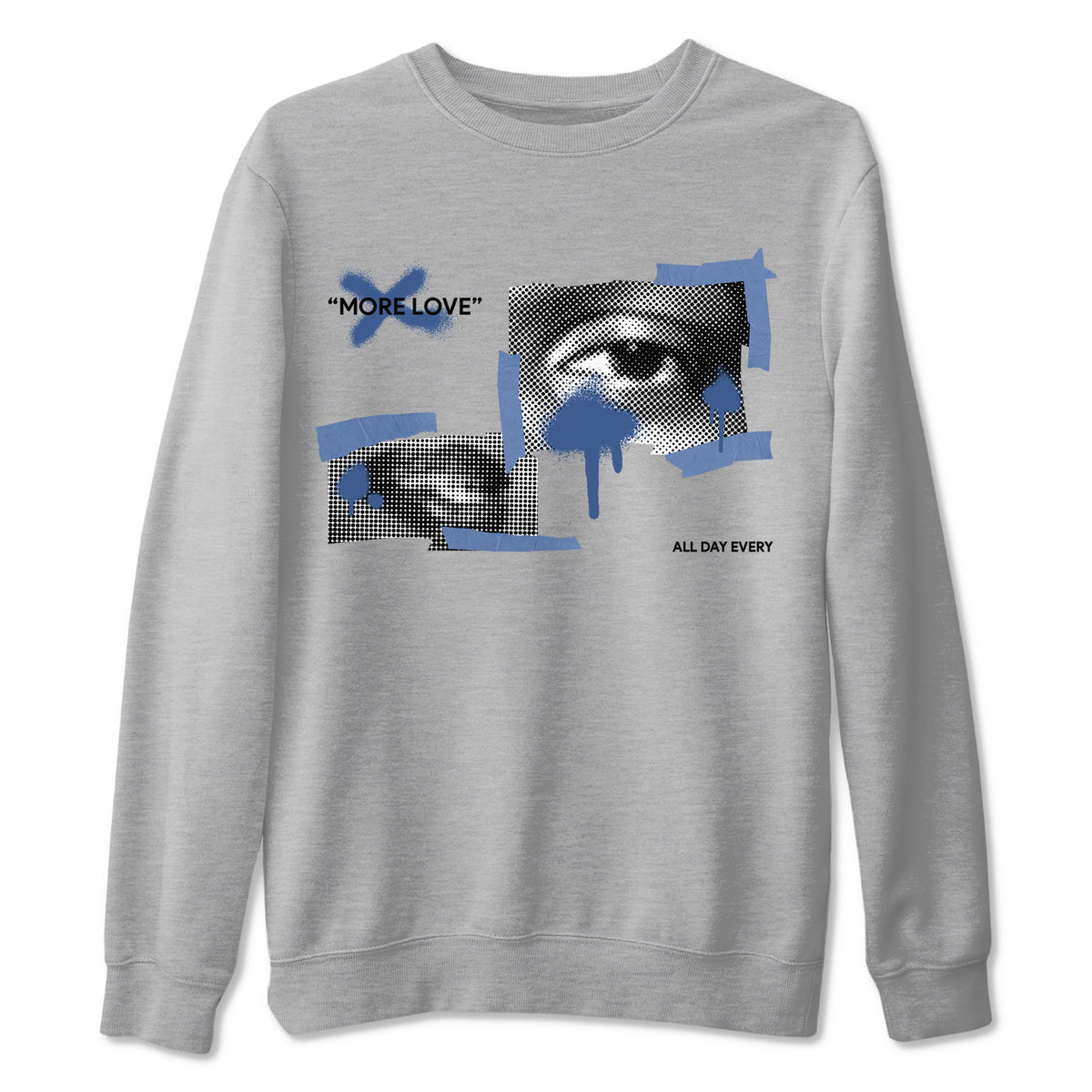 11s Diffused Blue Shirts To Match Jordans More Love sneaker match tees Air Jordan 11 Diffused Blue Tee Drip Gear Zone unisex cotton Heather Grey 2 crew neck shirts