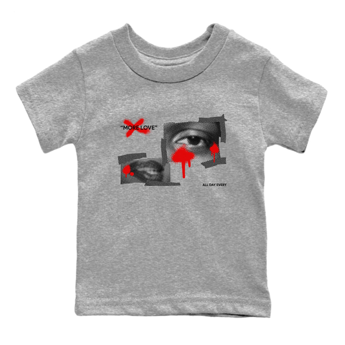 3s Black Cement shirts to match jordans More Love sneaker match tees Air Jordan 3 Black Cement match shoes to clothes Drip Gear Zone Youth Baby Heather Grey 2 tee