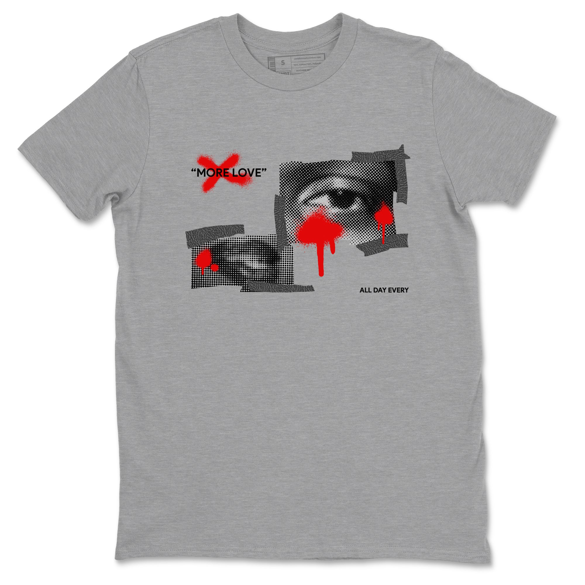 3s Black Cement shirts to match jordans More Love sneaker match tees Air Jordan 3 Black Cement match shoes to clothes Drip Gear Zone unisex cotton Heather Grey 2 shirts