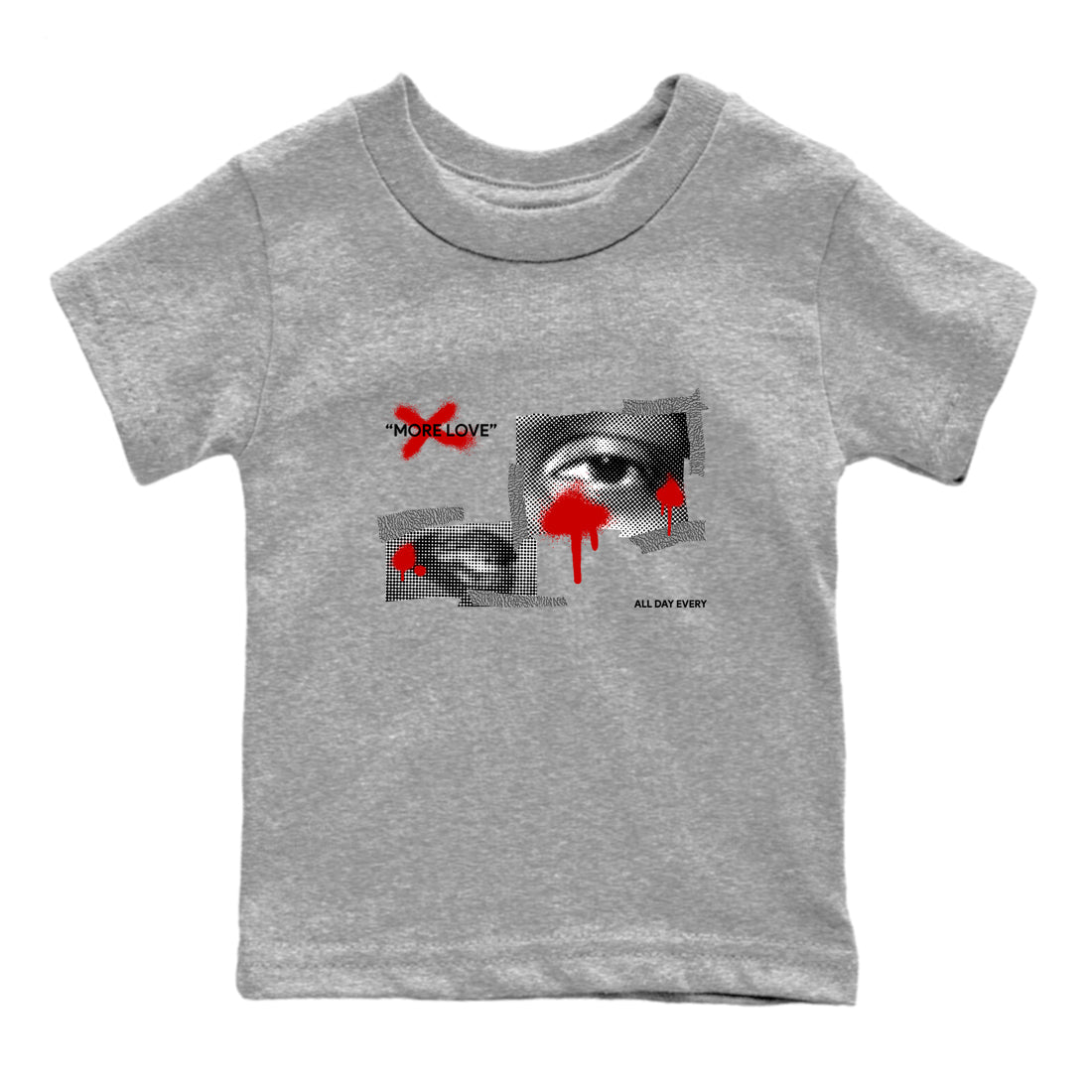 3s Cement Grey shirts to match jordans More Love sneaker match tees Air Jordan 3 Cement Grey Drip Gear Zone Youth Baby Heather Grey 2 crew neck shirts