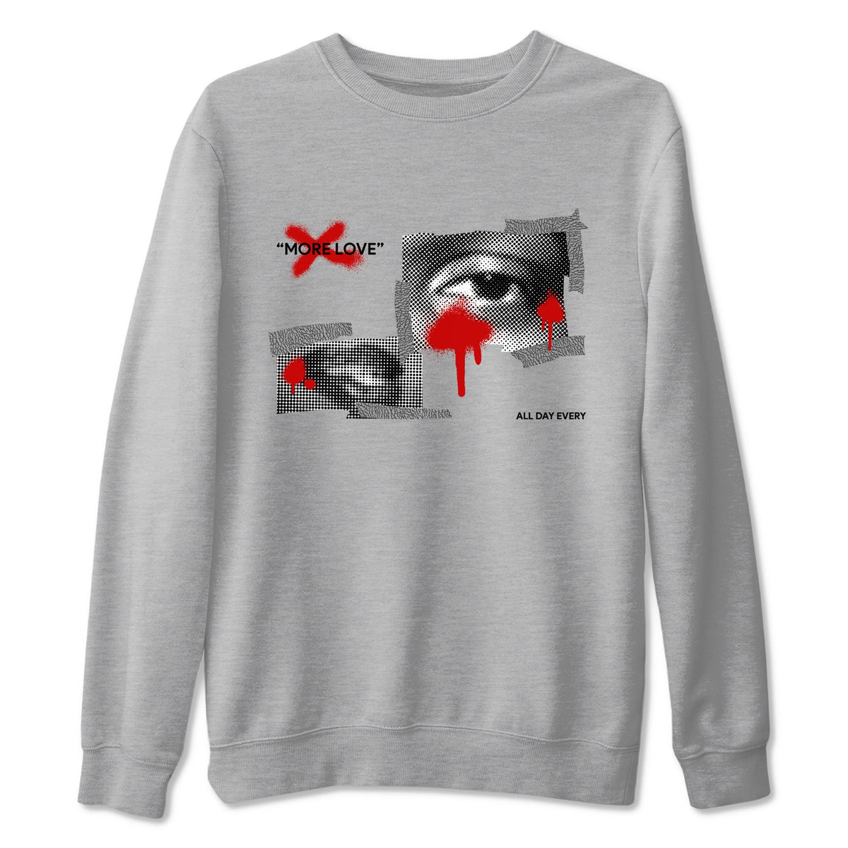 3s Cement Grey shirts to match jordans More Love sneaker match tees Air Jordan 3 Cement Grey Drip Gear Zone unisex cotton Heather Grey 2 crew neck shirts