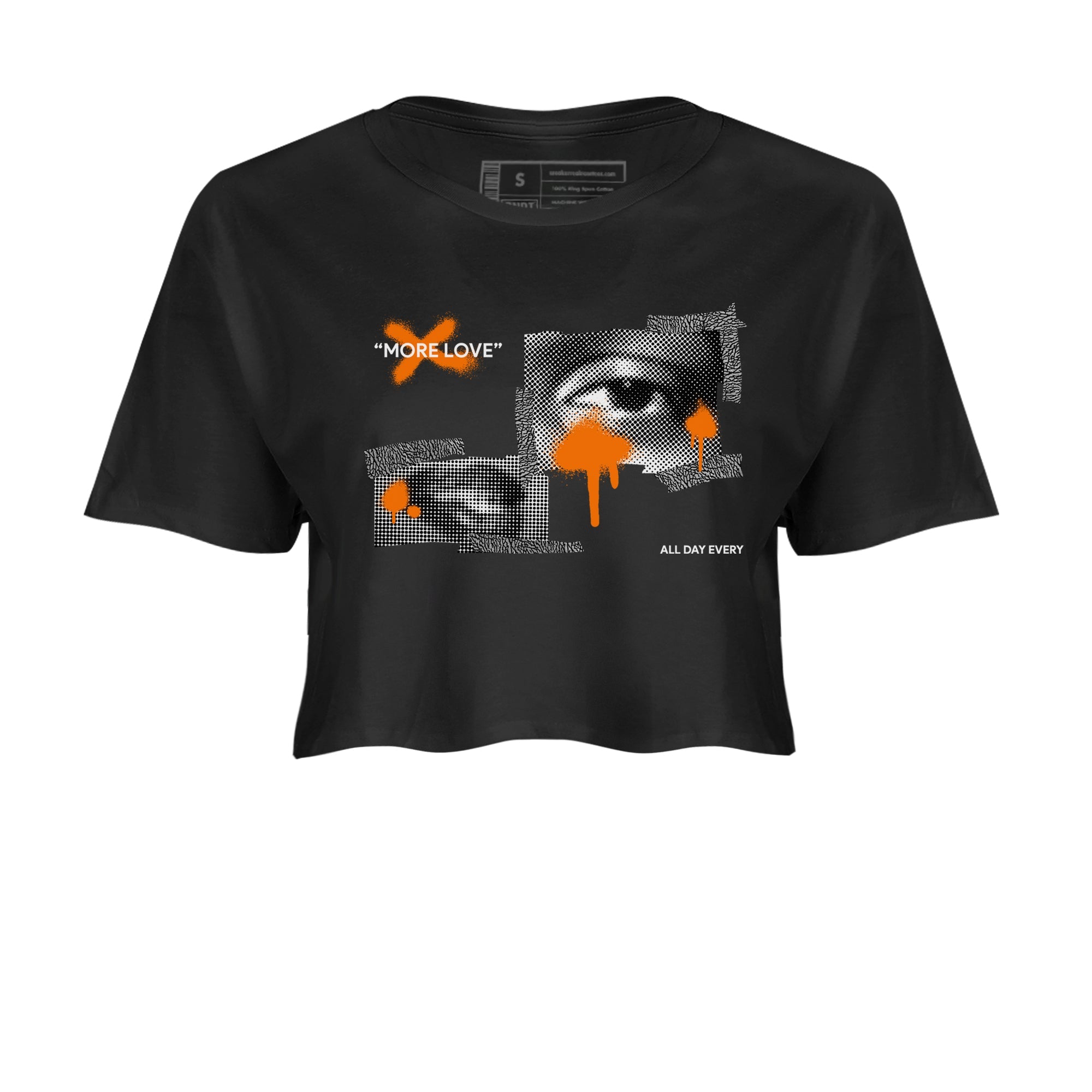 3s Georgia Peach shirt to match jordans More Love sneaker tees Air Jordan 3 Georgia Peach Drip Gear Zone Black 2 crop length shirt
