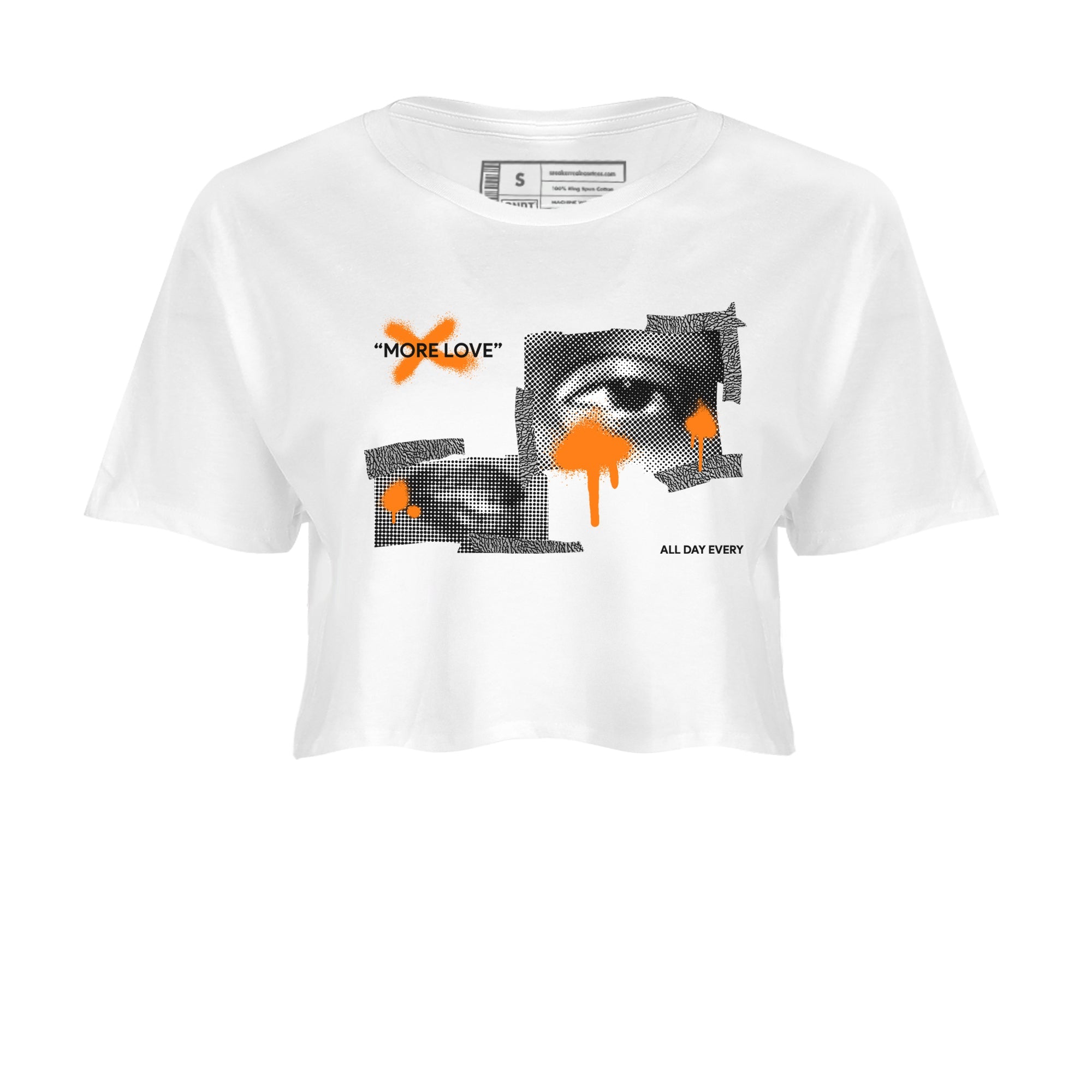 3s Georgia Peach shirt to match jordans More Love sneaker tees Air Jordan 3 Georgia Peach Drip Gear Zone White 2 crop length shirt