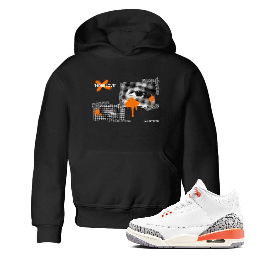 3s Georgia Peach shirt to match jordans More Love sneaker tees Air Jordan 3 Georgia Peach Drip Gear Zone baby toddler Black 1 cotton Shirt
