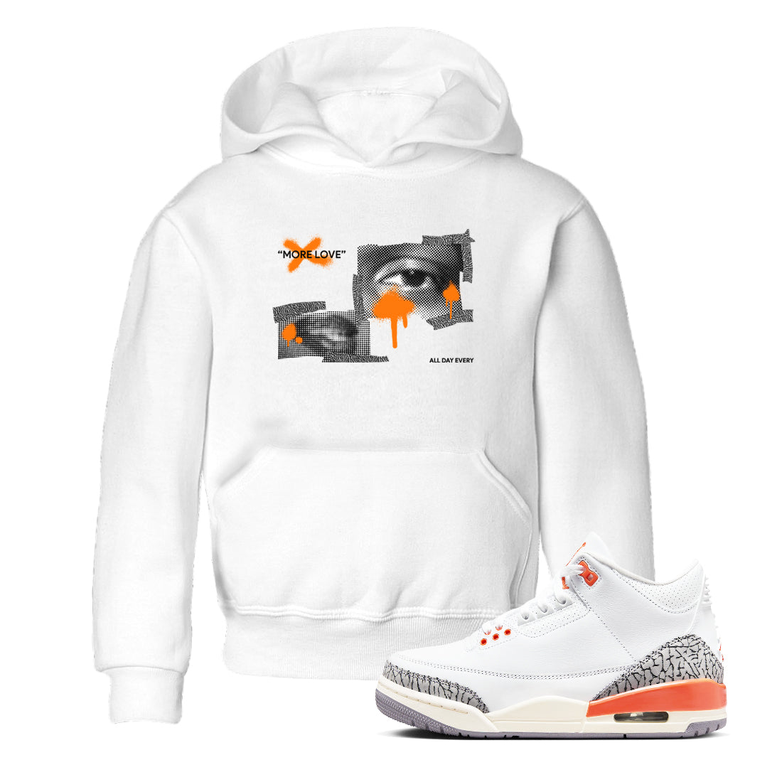 3s Georgia Peach shirt to match jordans More Love sneaker tees Air Jordan 3 Georgia Peach Drip Gear Zone baby toddler White 1 cotton Shirt