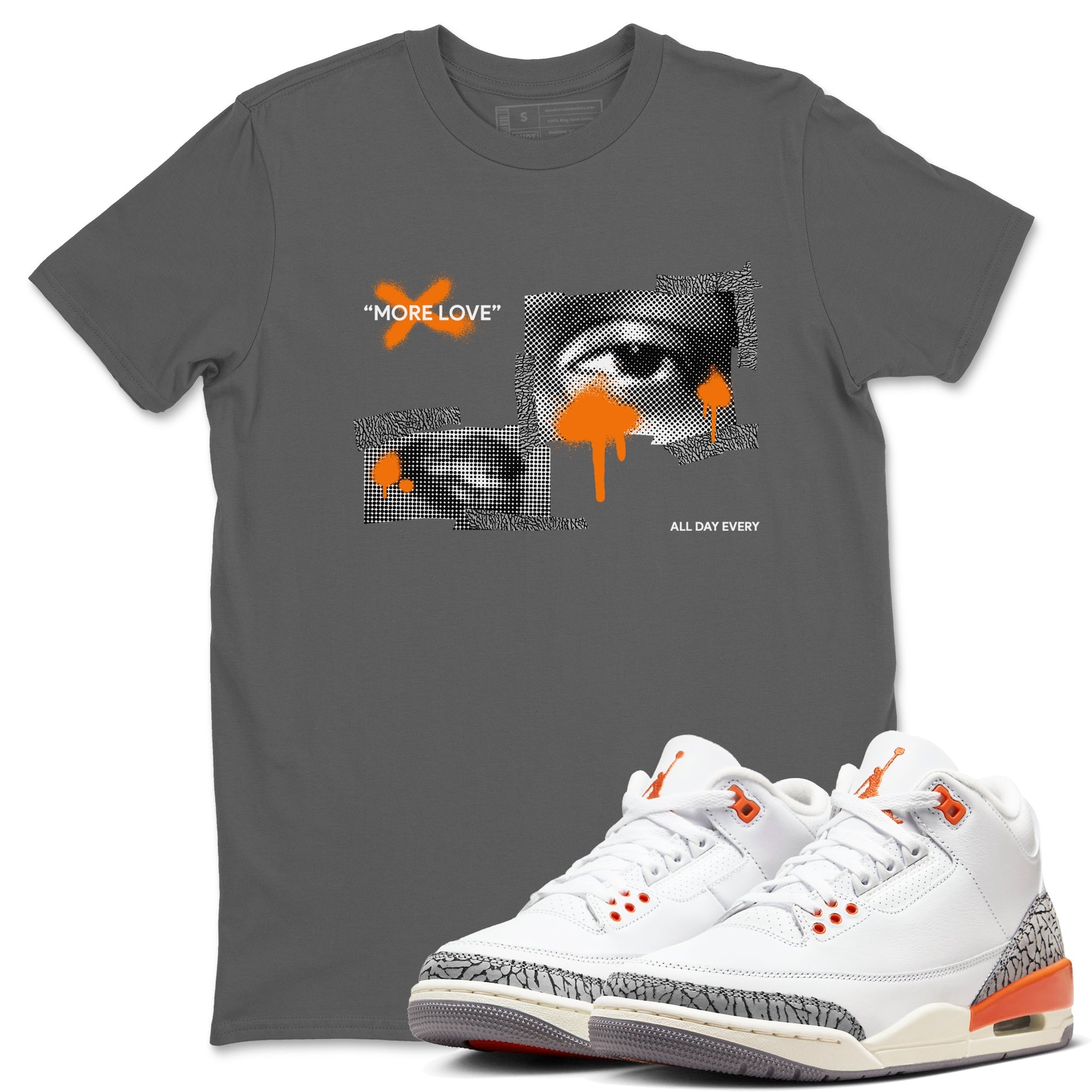 3s Georgia Peach shirt to match jordans More Love sneaker tees Air Jordan 3 Georgia Peach Drip Gear Zone unisex cotton Cool Grey 1 crew neck shirt