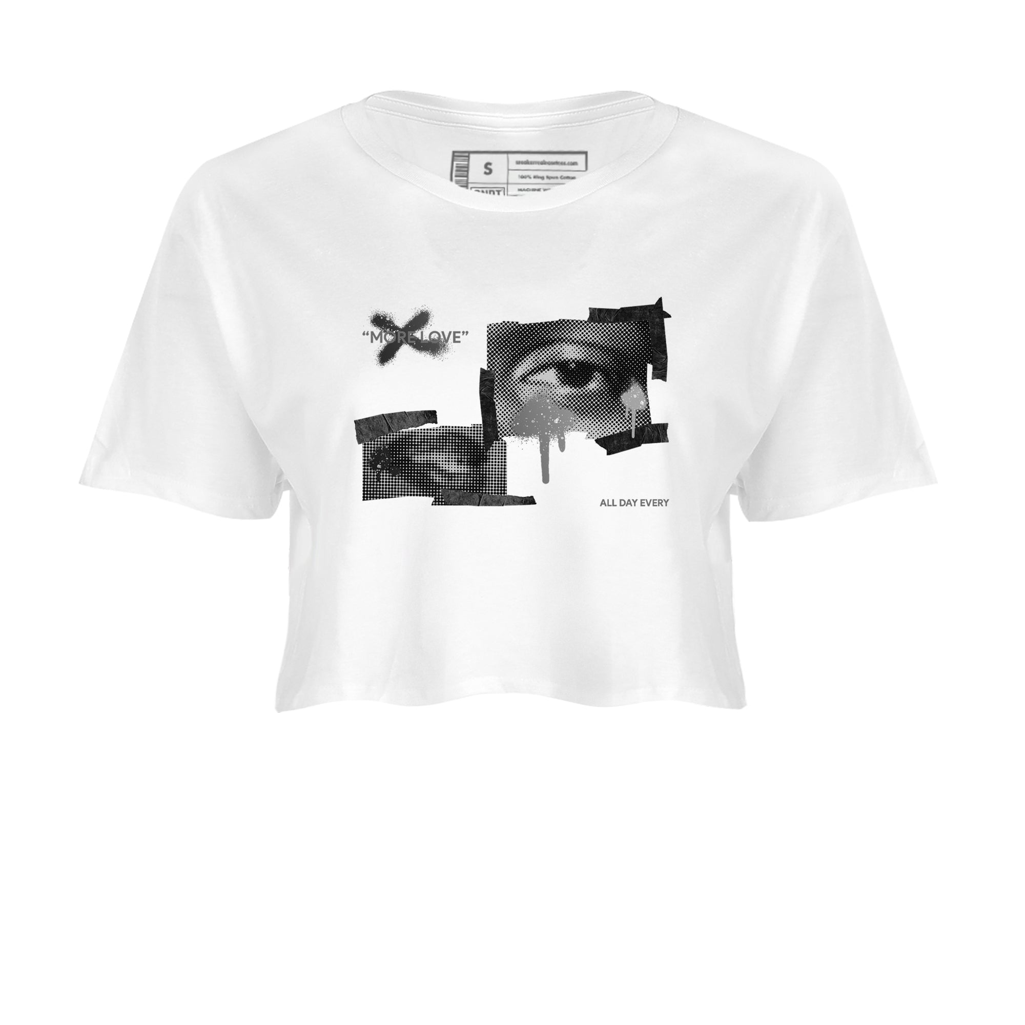 4s Fear shirts to match jordans More Love sneaker match tees Air Jordan 4 Fear match shoes to clothes Drip Gear Zone unisex cotton White 2 crop tee