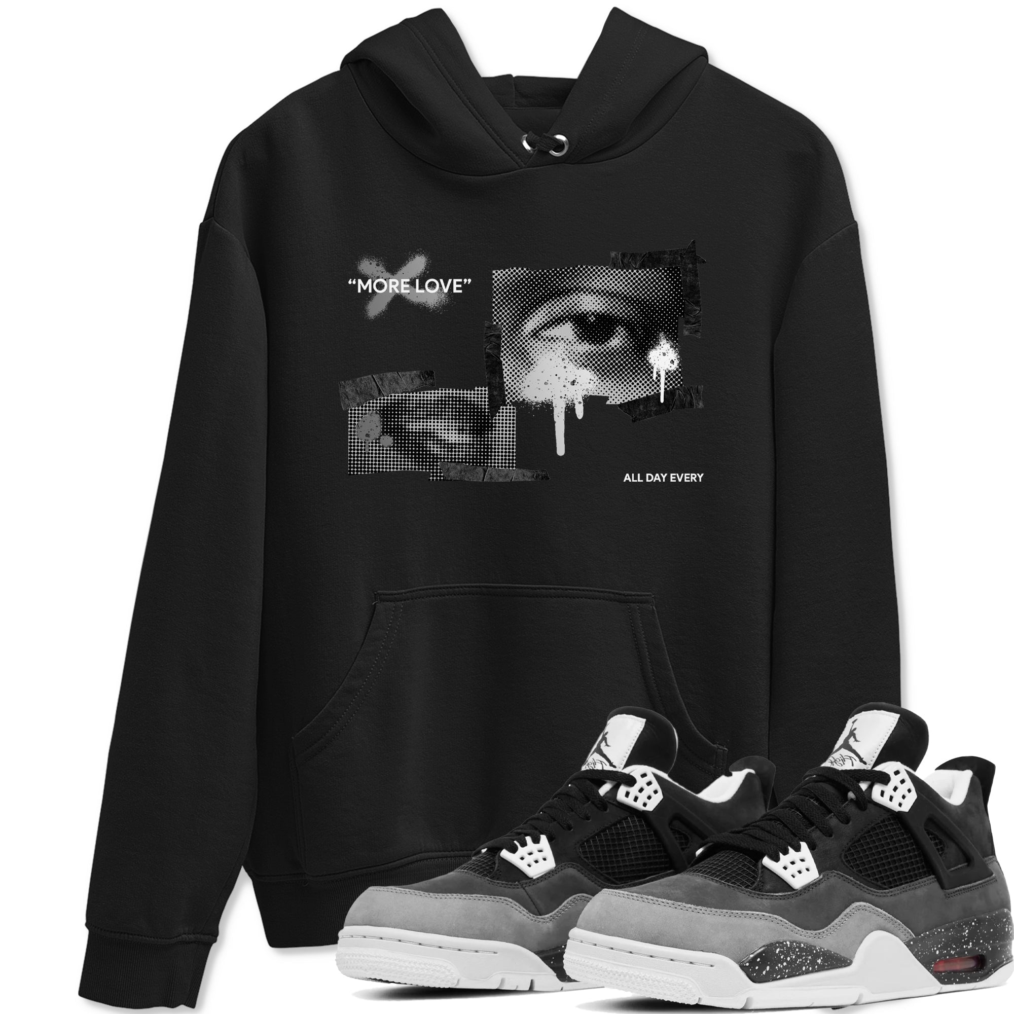 4s Fear shirts to match jordans More Love sneaker match tees Air Jordan 4 Fear match shoes to clothes Drip Gear Zone unisex cotton Black 1 shirts