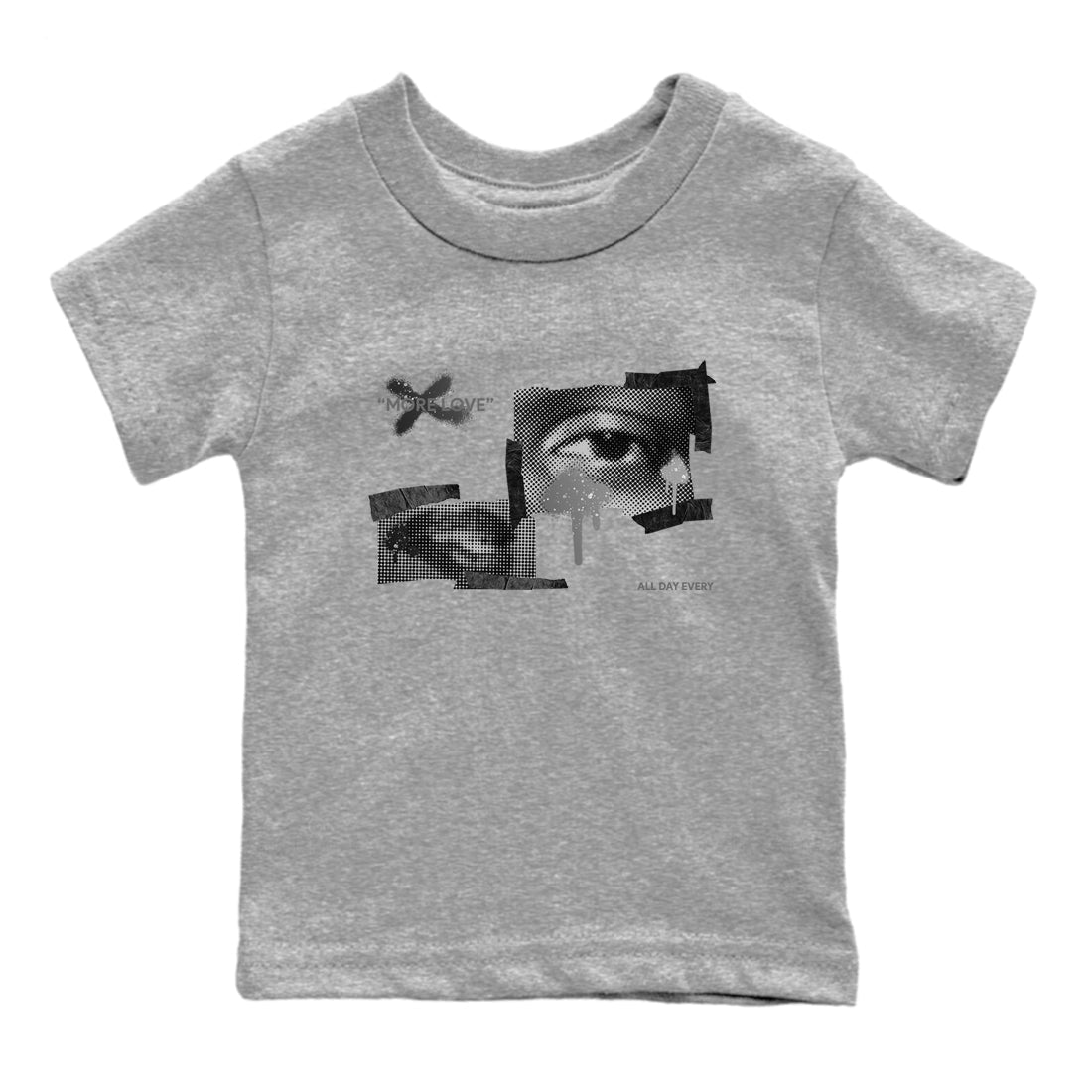4s Fear shirts to match jordans More Love sneaker match tees Air Jordan 4 Fear match shoes to clothes Drip Gear Zone Youth Baby Heather Grey 2 tee