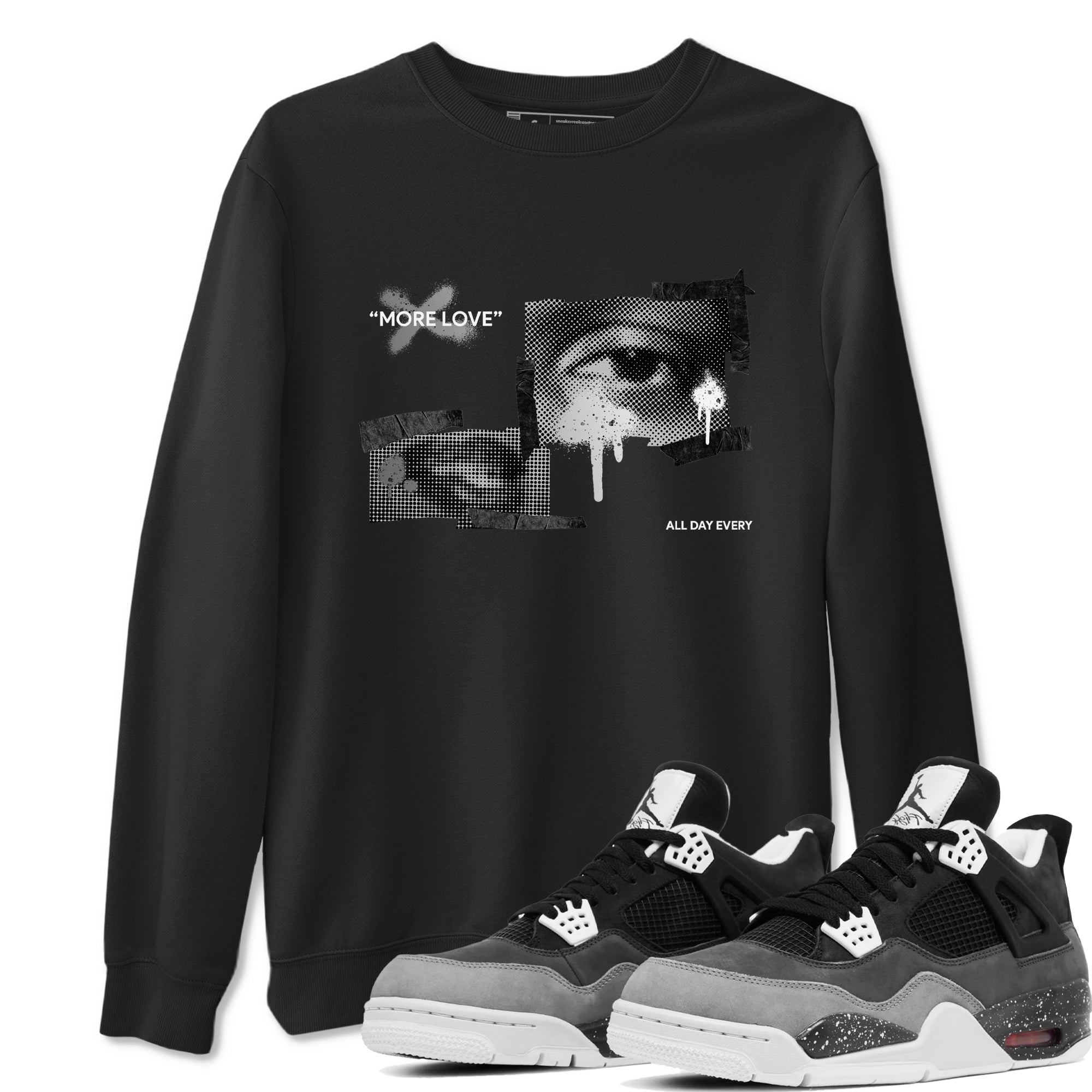4s Fear shirts to match jordans More Love sneaker match tees Air Jordan 4 Fear match shoes to clothes Drip Gear Zone unisex cotton Black 1 shirts