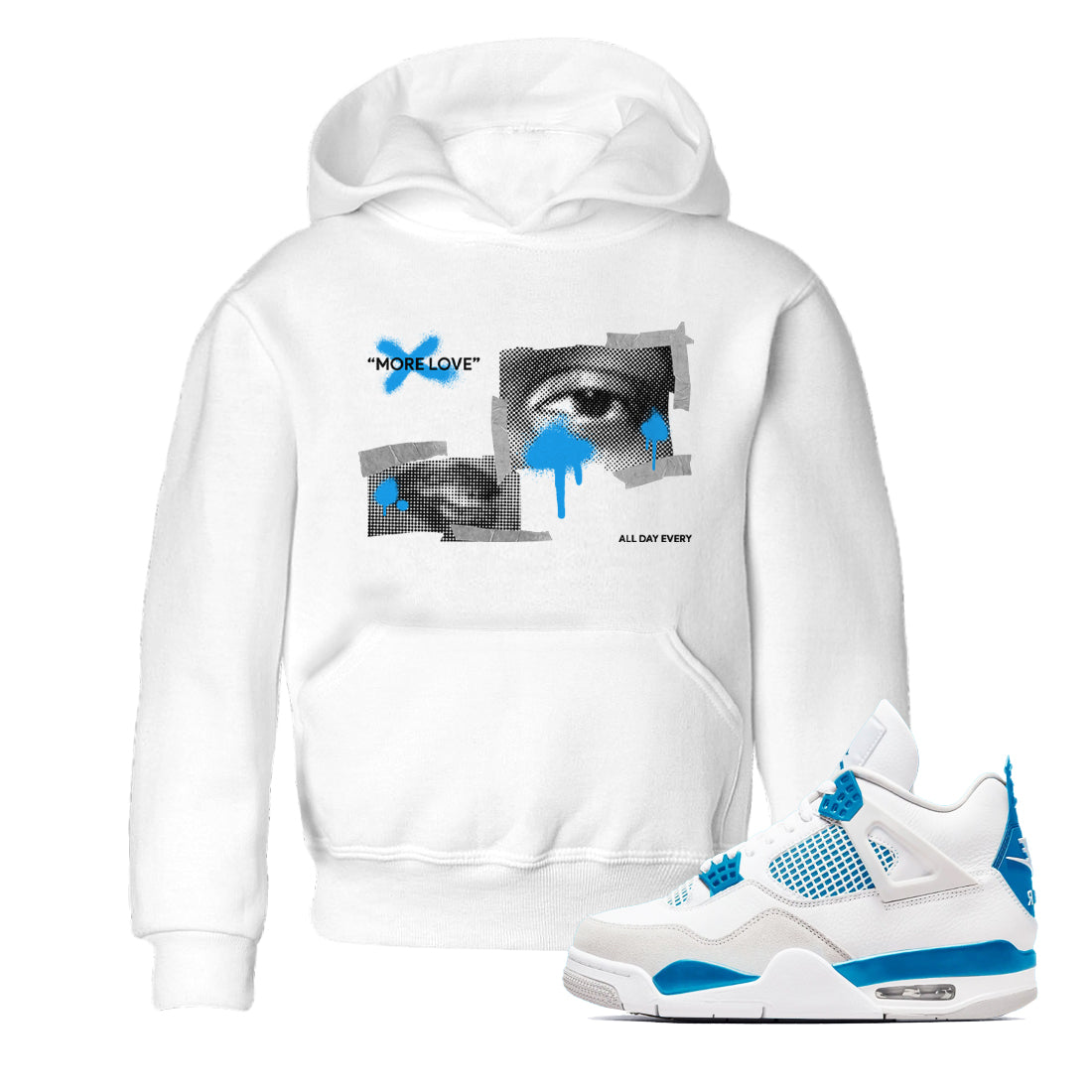 Air Jordan 4 Industrial Blue shirt to match jordans More Love sneaker tees Air Jordan 4 Military Blue Drip Gear Zone baby toddler White 1 cotton Shirt