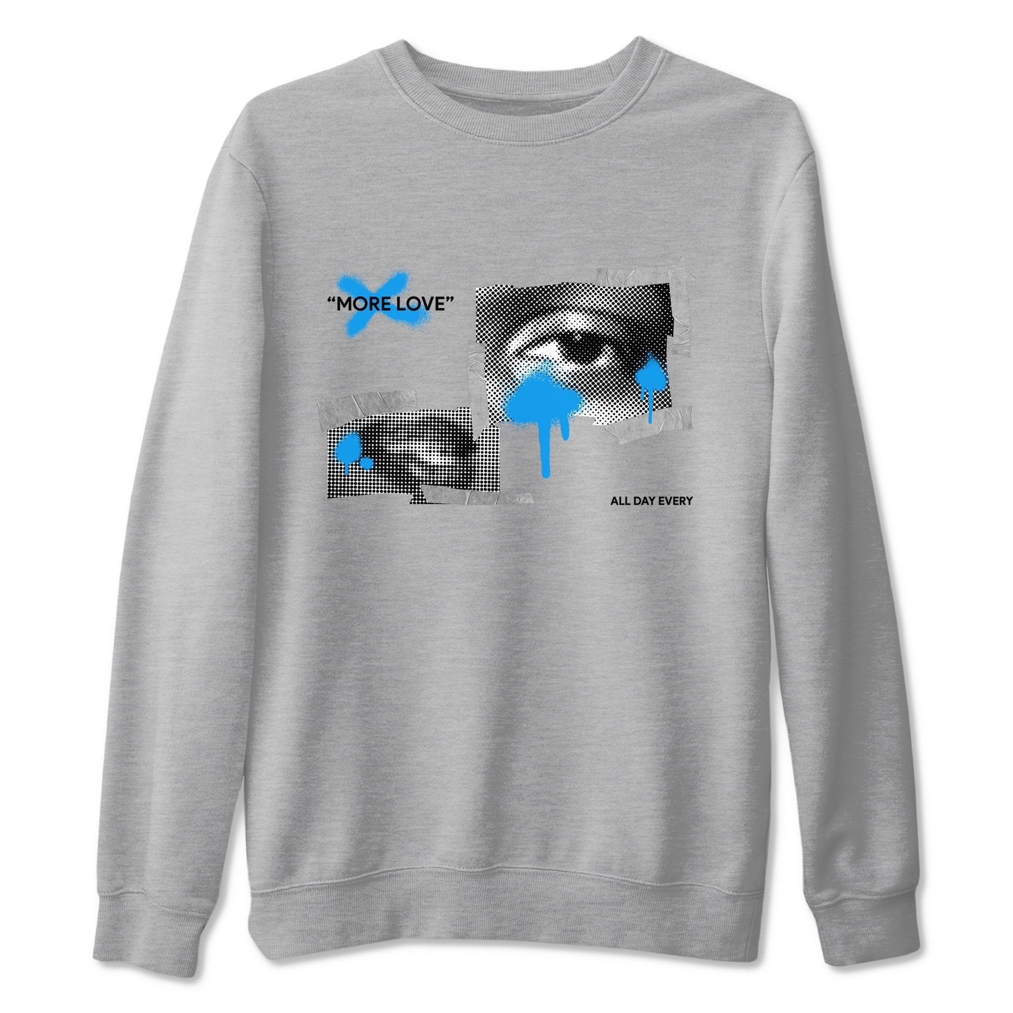 Air Jordan 4 Industrial Blue shirt to match jordans More Love sneaker tees Air Jordan 4 Military Blue Drip Gear Zone unisex cotton Heather Grey 2 crew neck shirt