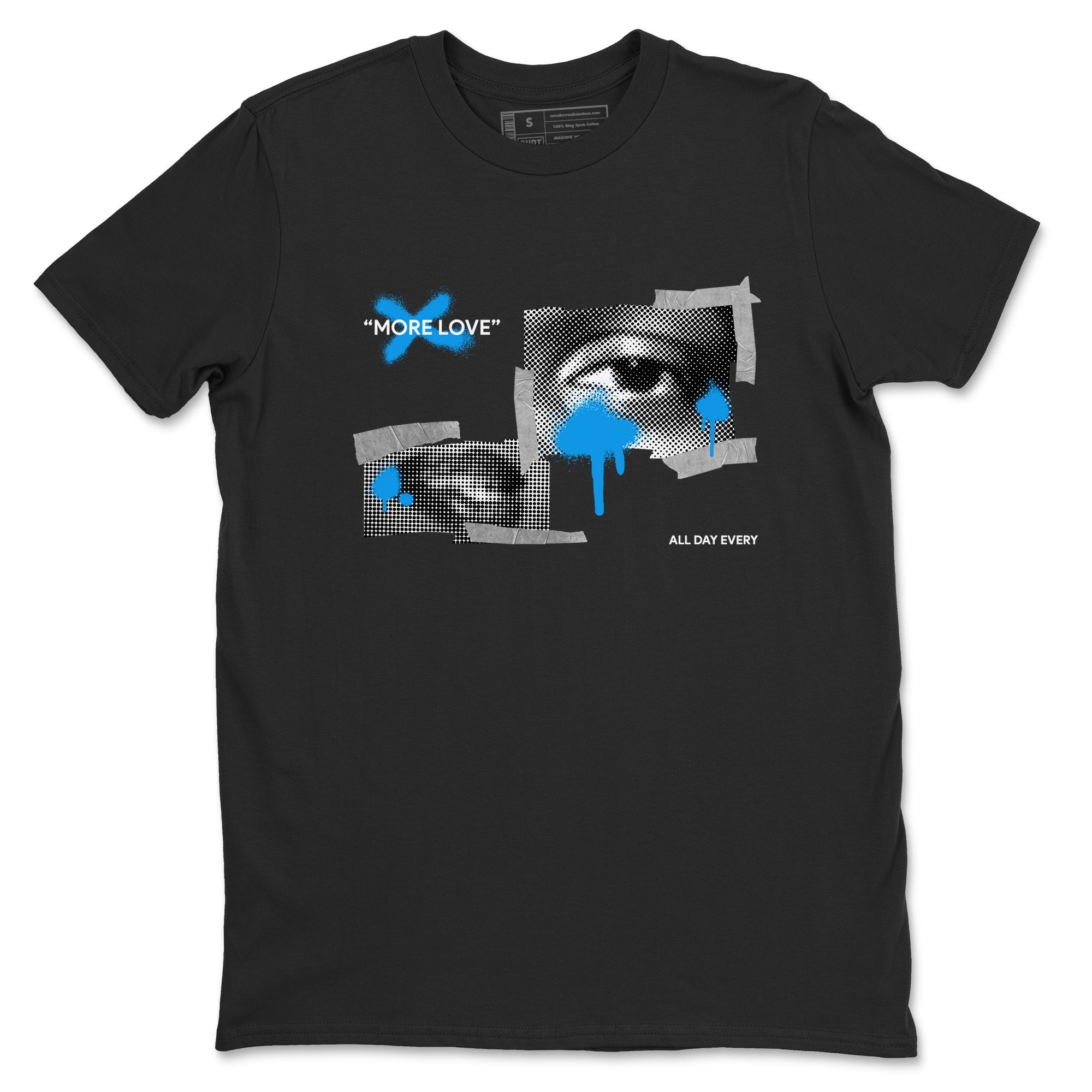 Air Jordan 4 Industrial Blue shirt to match jordans More Love sneaker tees Air Jordan 4 Military Blue Drip Gear Zone unisex cotton Black 2 crew neck shirt