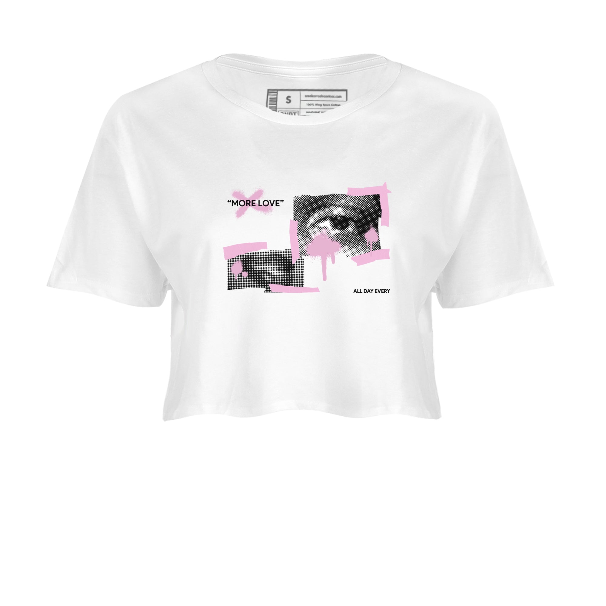 4s Retro Orchid shirts to match jordans More Love sneaker match tees Air Jordan 4 WMNS Orchid match shoes to clothes Drip Gear Zone unisex cotton White 2 crop tee
