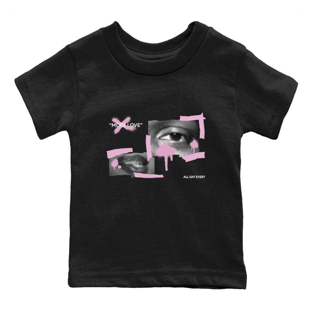4s Retro Orchid shirts to match jordans More Love sneaker match tees Air Jordan 4 WMNS Orchid match shoes to clothes Drip Gear Zone Youth Baby Black 2 tee