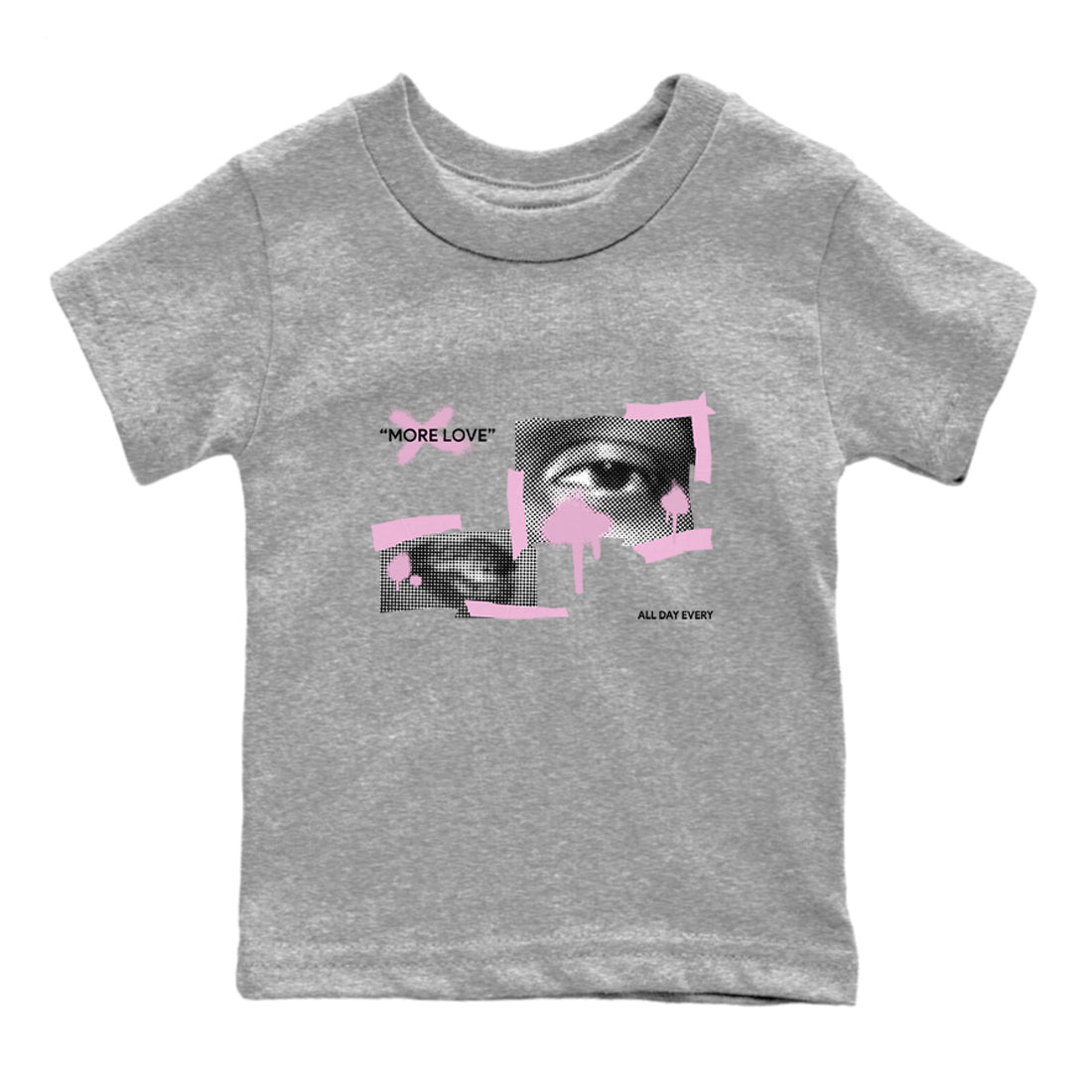 4s Retro Orchid shirts to match jordans More Love sneaker match tees Air Jordan 4 WMNS Orchid match shoes to clothes Drip Gear Zone Youth Baby Heather Grey 2 tee