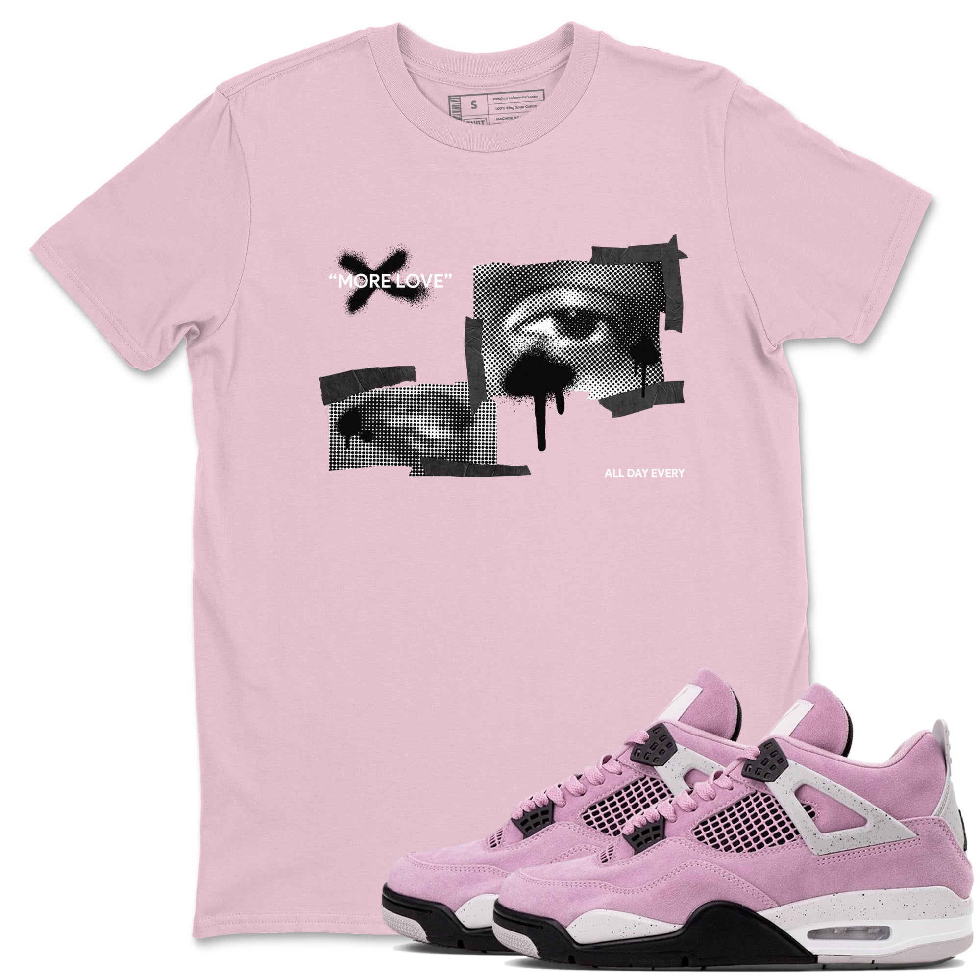 4s Retro Orchid shirts to match jordans More Love sneaker match tees Air Jordan 4 WMNS Orchid match shoes to clothes Drip Gear Zone unisex cotton Pink 1 shirts