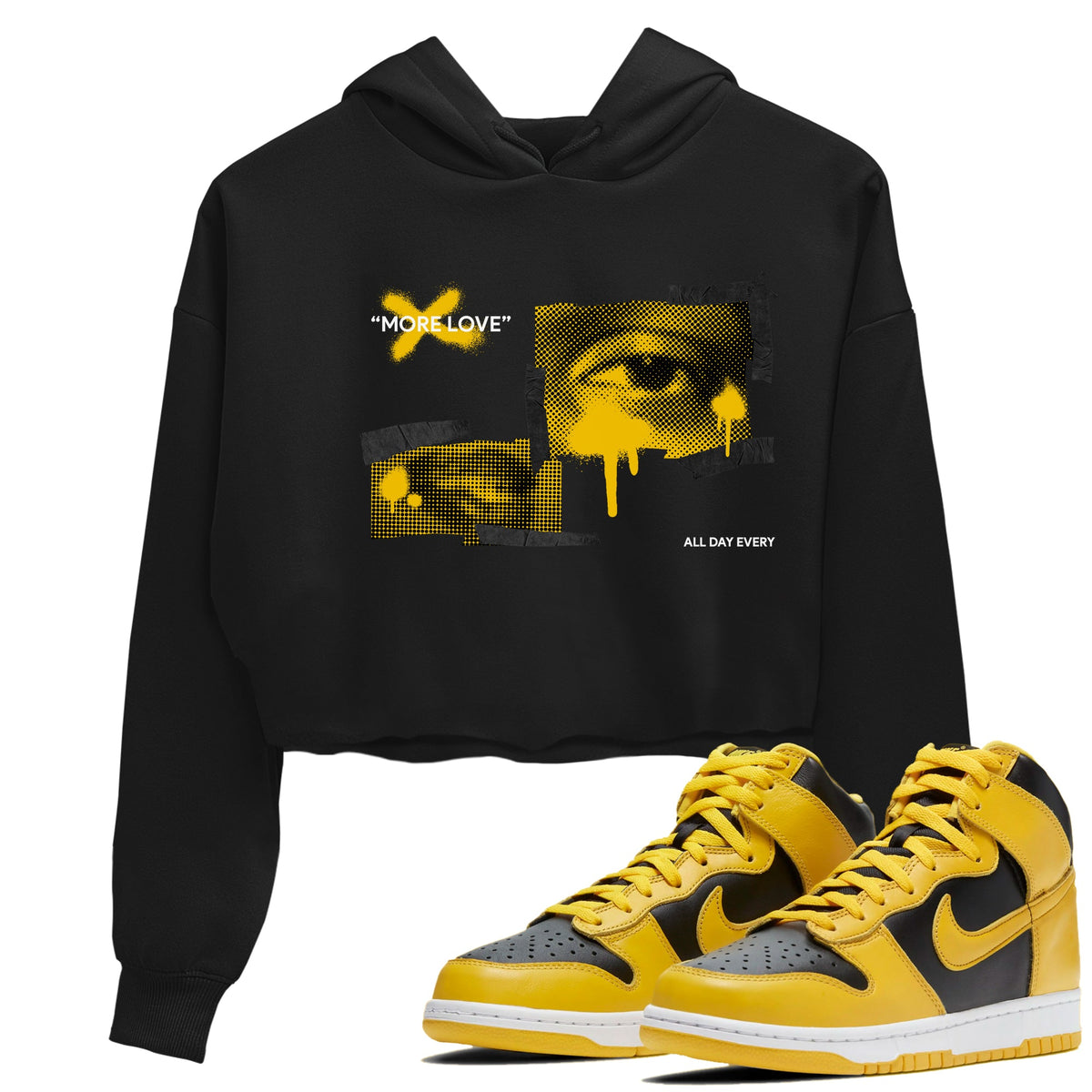Dunk High Wu Tang shirts to match jordans More Love sneaker match tees Dunk High Wu Tang match shoes to clothes Drip Gear Zone unisex cotton Black 1 crop tee